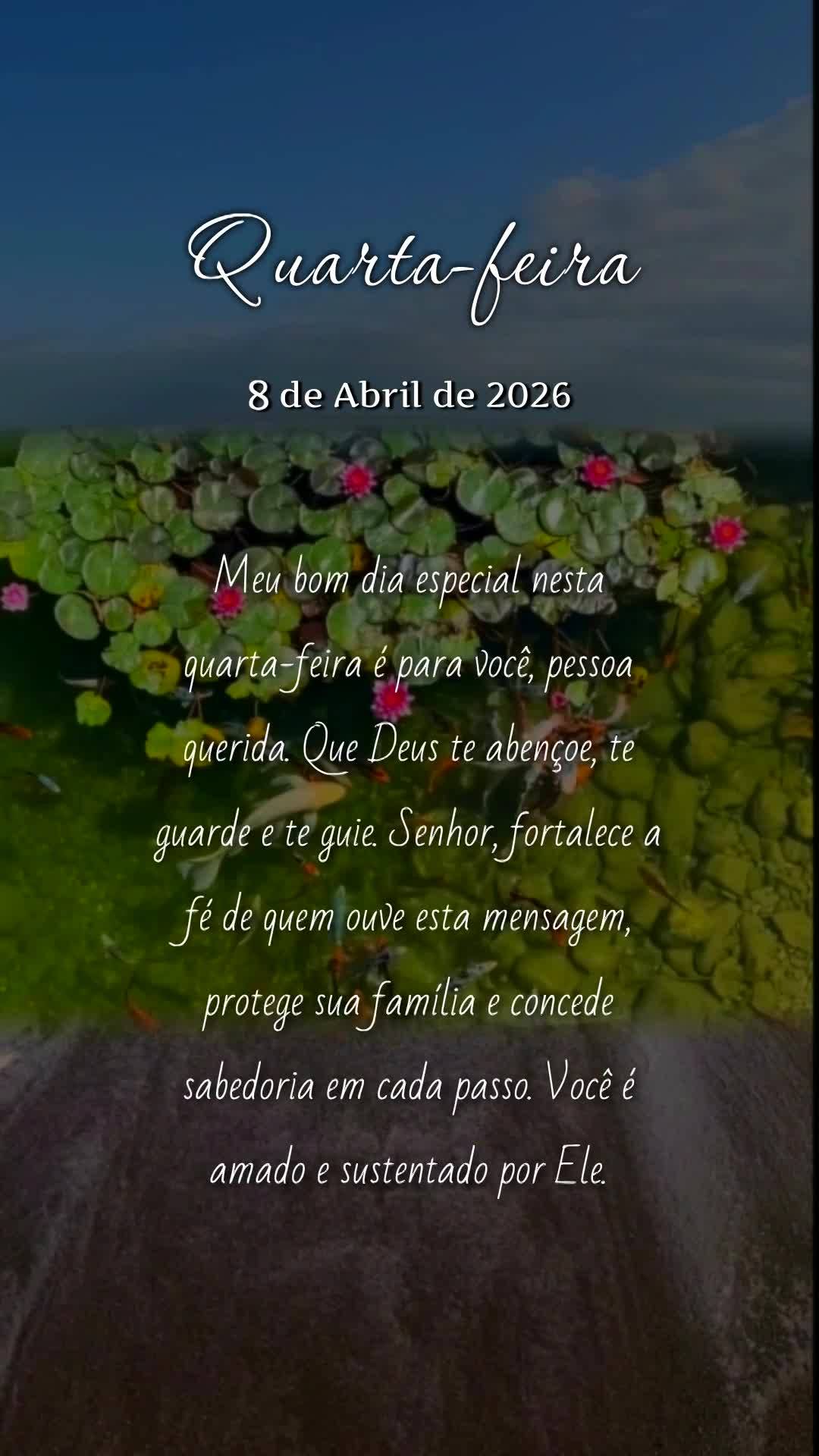 Meu bom dia especial nesta quarta-feira é para você, pessoa querida. Que Deus te abençoe, te guarde e te guie. Senhor, fortalece a fé de quem ouve es...