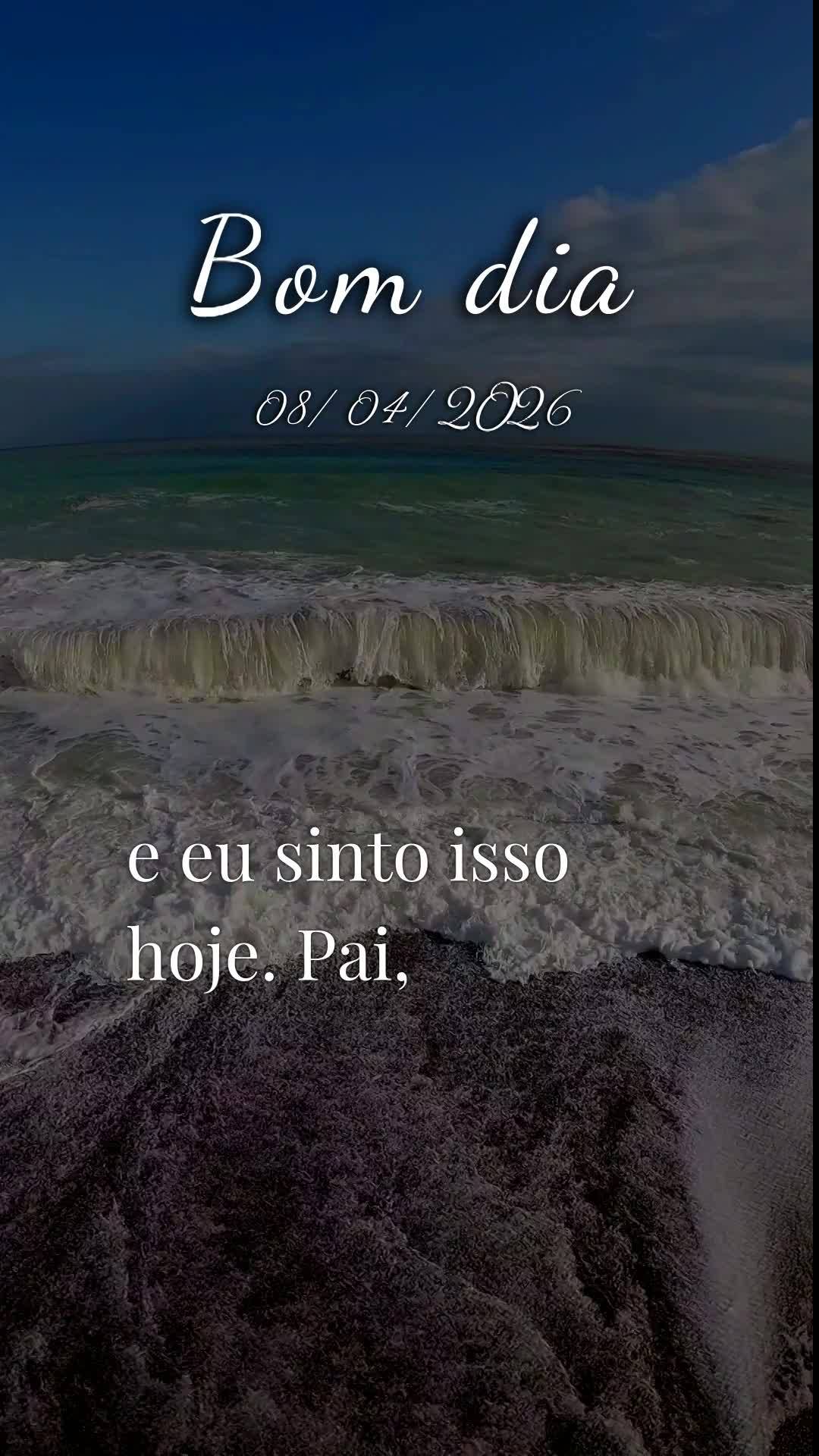 Deus, hoje é quarta-feira, meu pai, dia oito de abril de dois mil e vinte e seis. Bom dia! Antes de qualquer coisa, eu paro e te agradeço. Obrigado por...