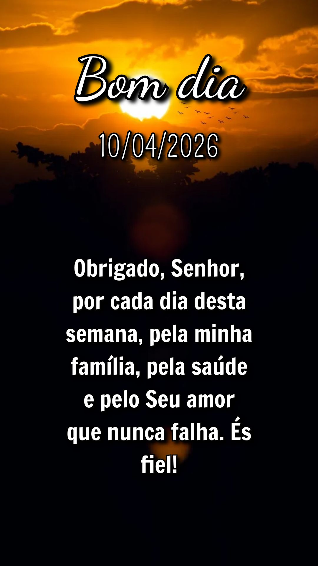 Obrigado, Senhor, por cada dia desta semana, pela minha família, pela saúde e pelo Seu amor que nunca falha. És fiel!