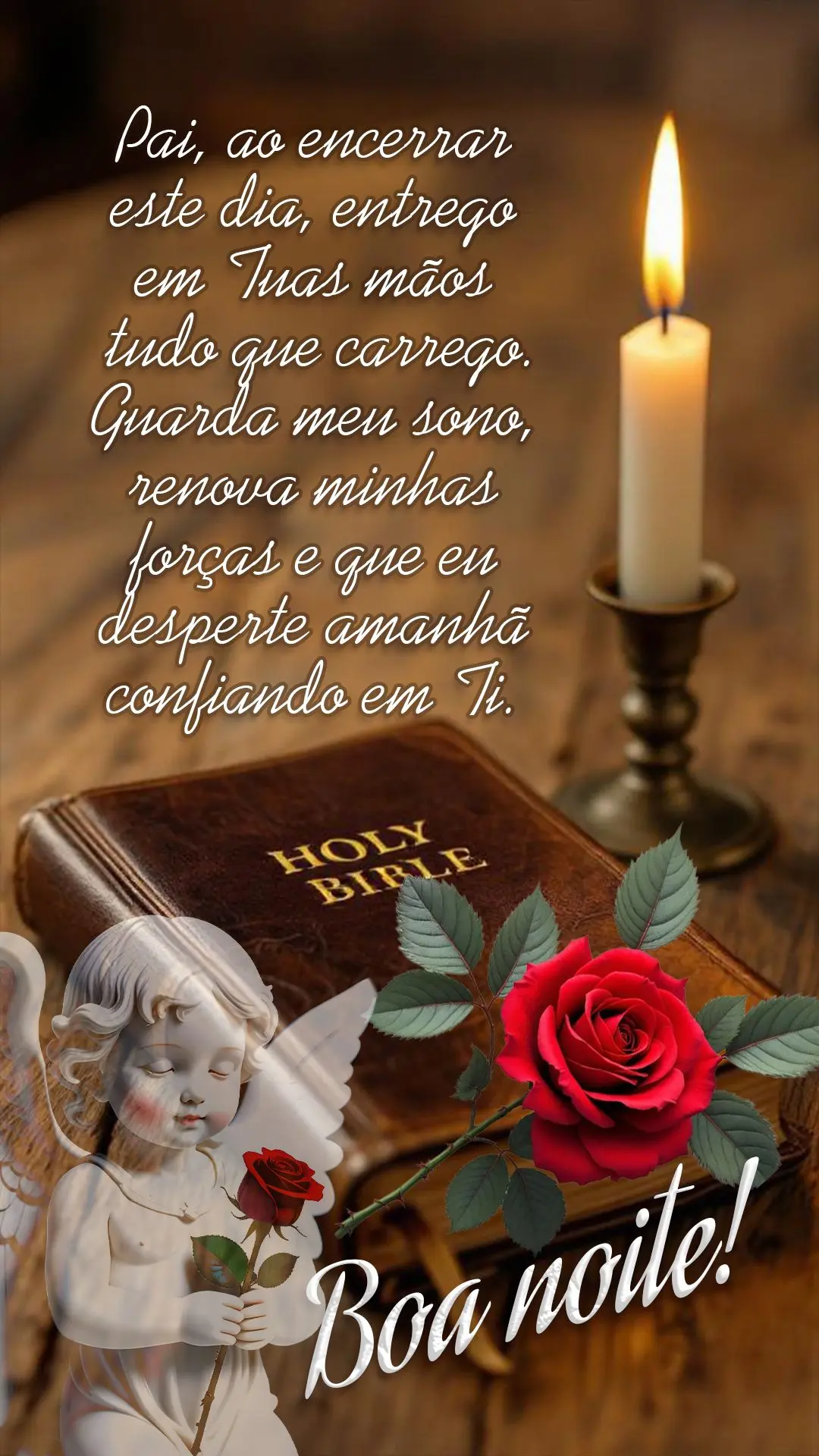 Pai, ao encerrar este dia, entrego em Tuas mãos tudo que carrego. Guarda meu sono, renova minhas forças e que eu desperte amanhã confiando em Ti. Boa ...