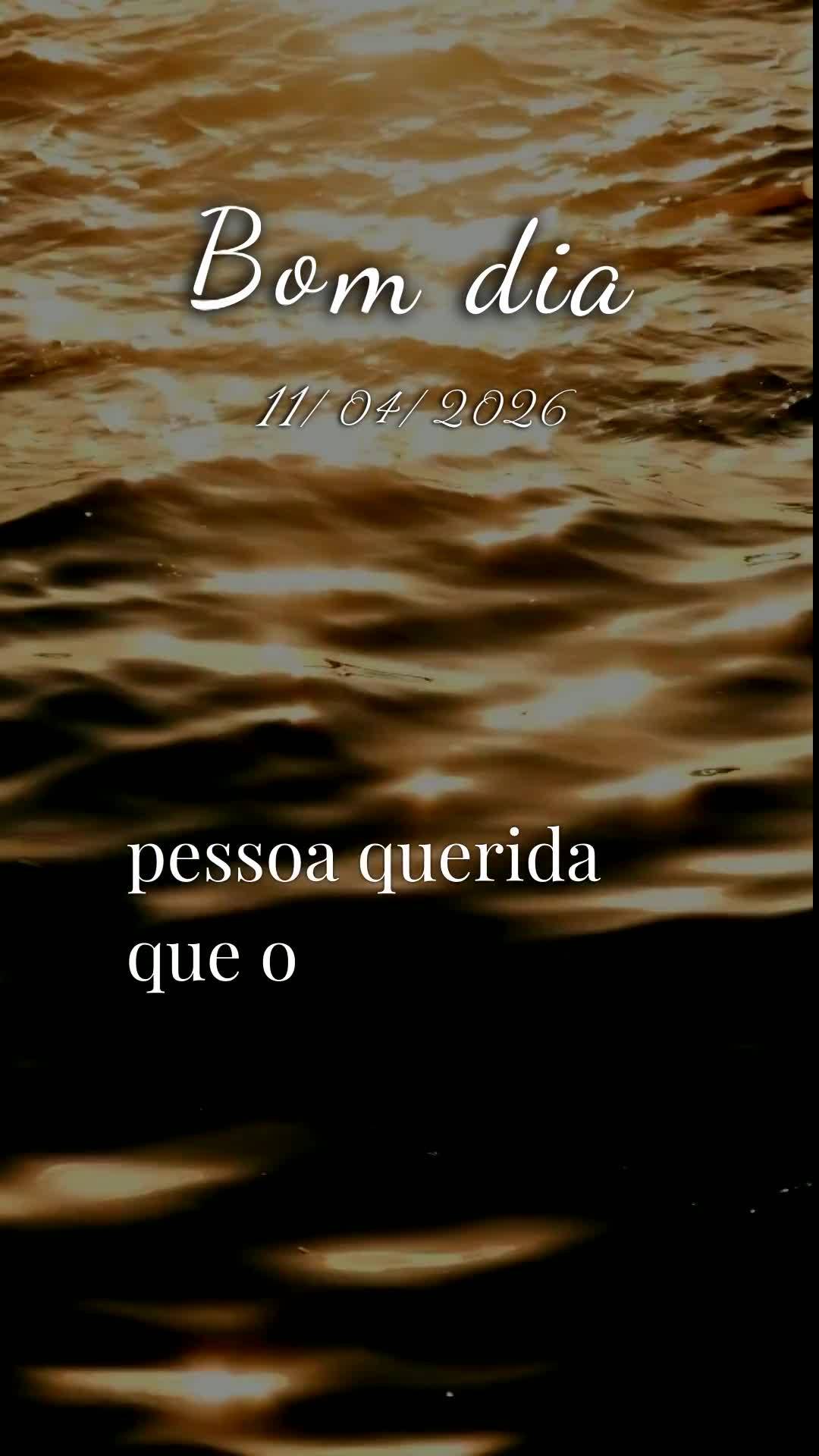 Meu bom dia especial neste sábado é para você, pessoa querida. Que alegria poder chegar até o seu coração nesta manhã de abril tão abençoada. Se...