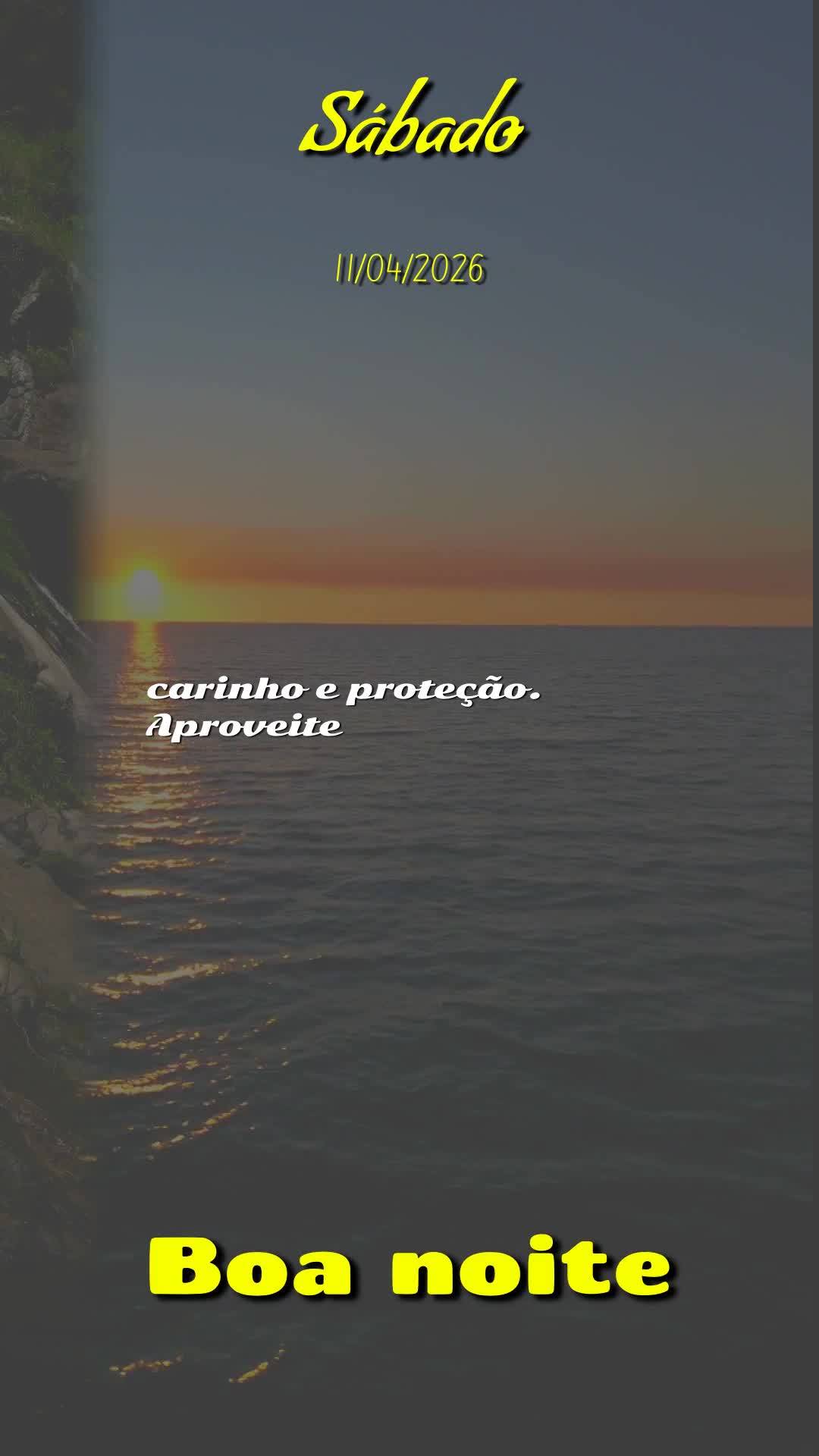 Boa noite. Que bênção chegar ao fim deste sábado, 11 de abril de 2026, com o coração cheio de gratidão. Que Deus abençoe este momento de descanso...