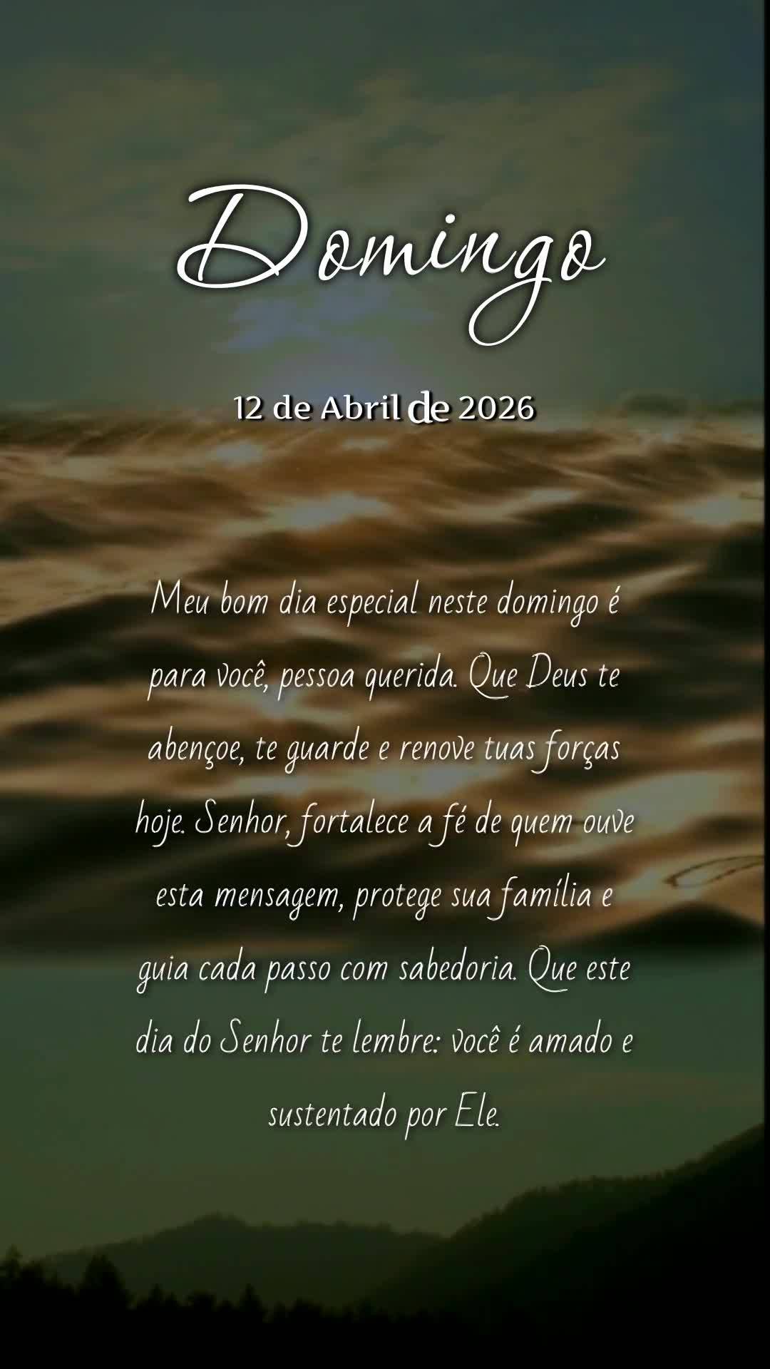 Meu bom dia especial neste domingo é para você, pessoa querida. Que Deus te abençoe, te guarde e renove tuas forças hoje. Senhor, fortalece a fé de ...