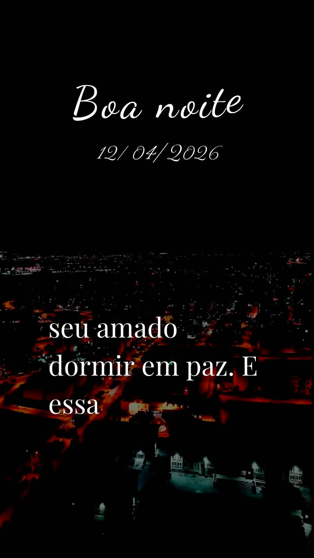 Boa noite. Domingo, 12 de abril de 2026. A noite chegou mansinha, como um cobertor quente que Deus estende sobre os seus filhos cansados. Olha para o cé...