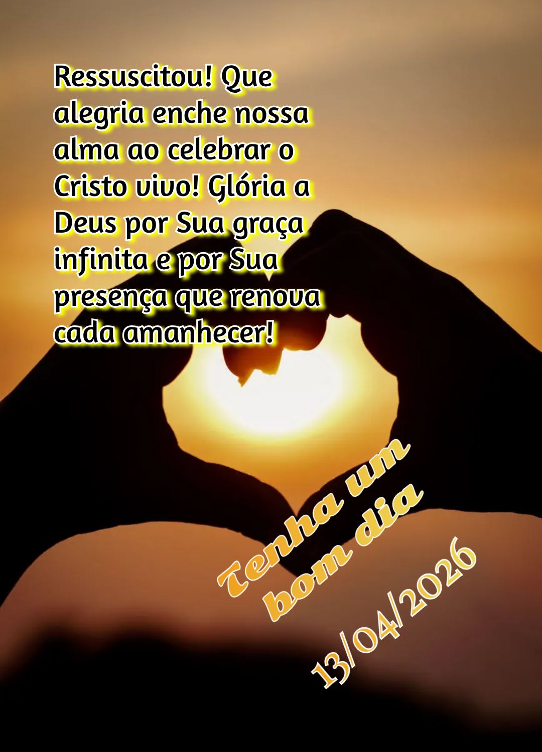 Ressuscitou! Que alegria enche nossa alma ao celebrar o Cristo vivo! Glória a Deus por Sua graça infinita e por Sua presença que renova cada amanhecer...