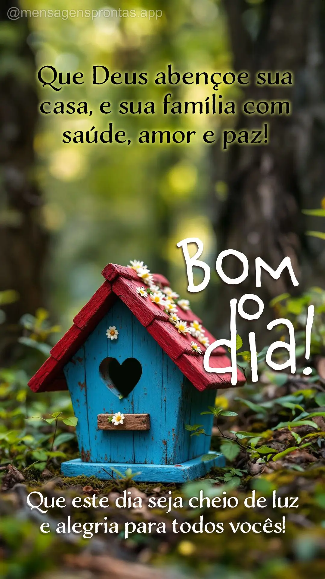 Que Deus abençoe sua casa, e sua família com saúde, amor e paz. Que este dia seja cheio de luz e alegria para todos vocês! Bom dia!