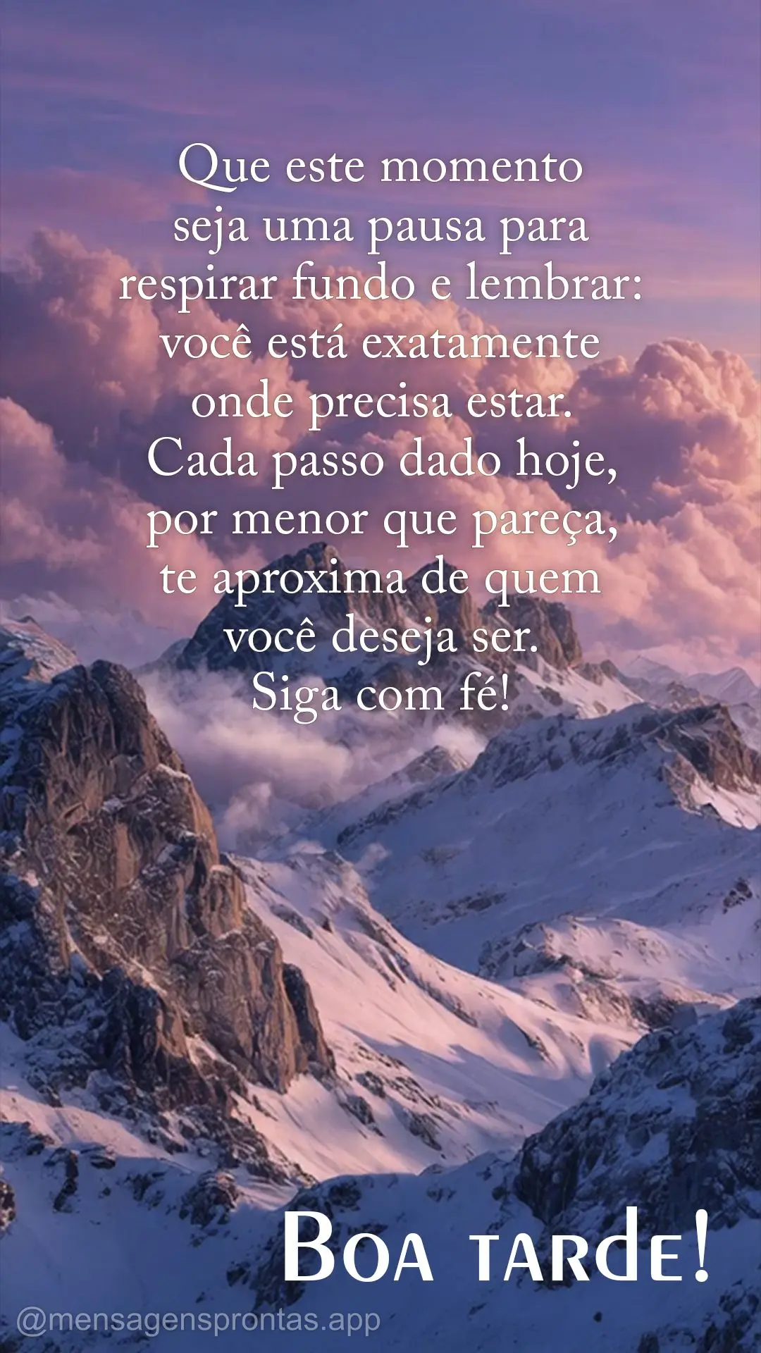 Que este momento seja uma pausa para respirar fundo e lembrar: você está exatamente onde precisa estar. Cada passo dado hoje, por menor que pareça, te...