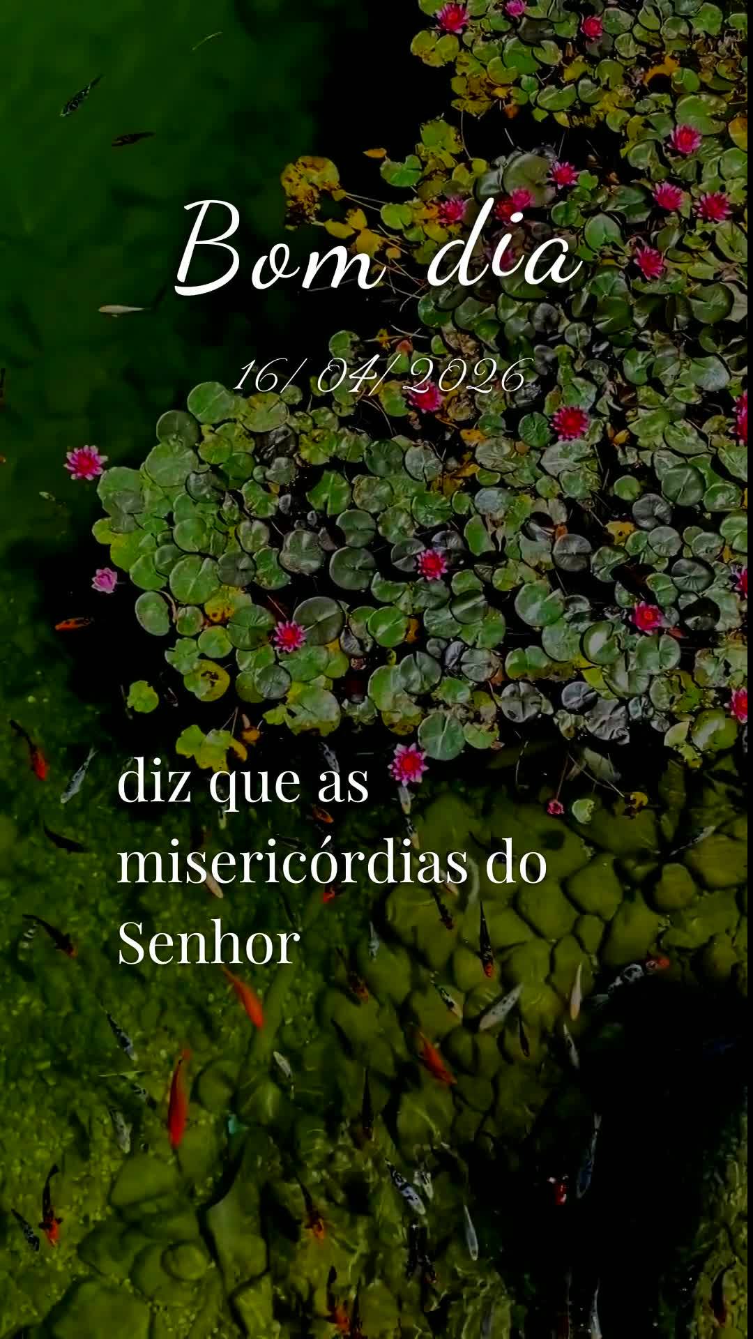 Deus, bom dia. Nessa quinta-feira, dia dezesseis de abril de dois mil e vinte e seis, eu me levanto com o coração cheio de gratidão. Obrigado por abri...