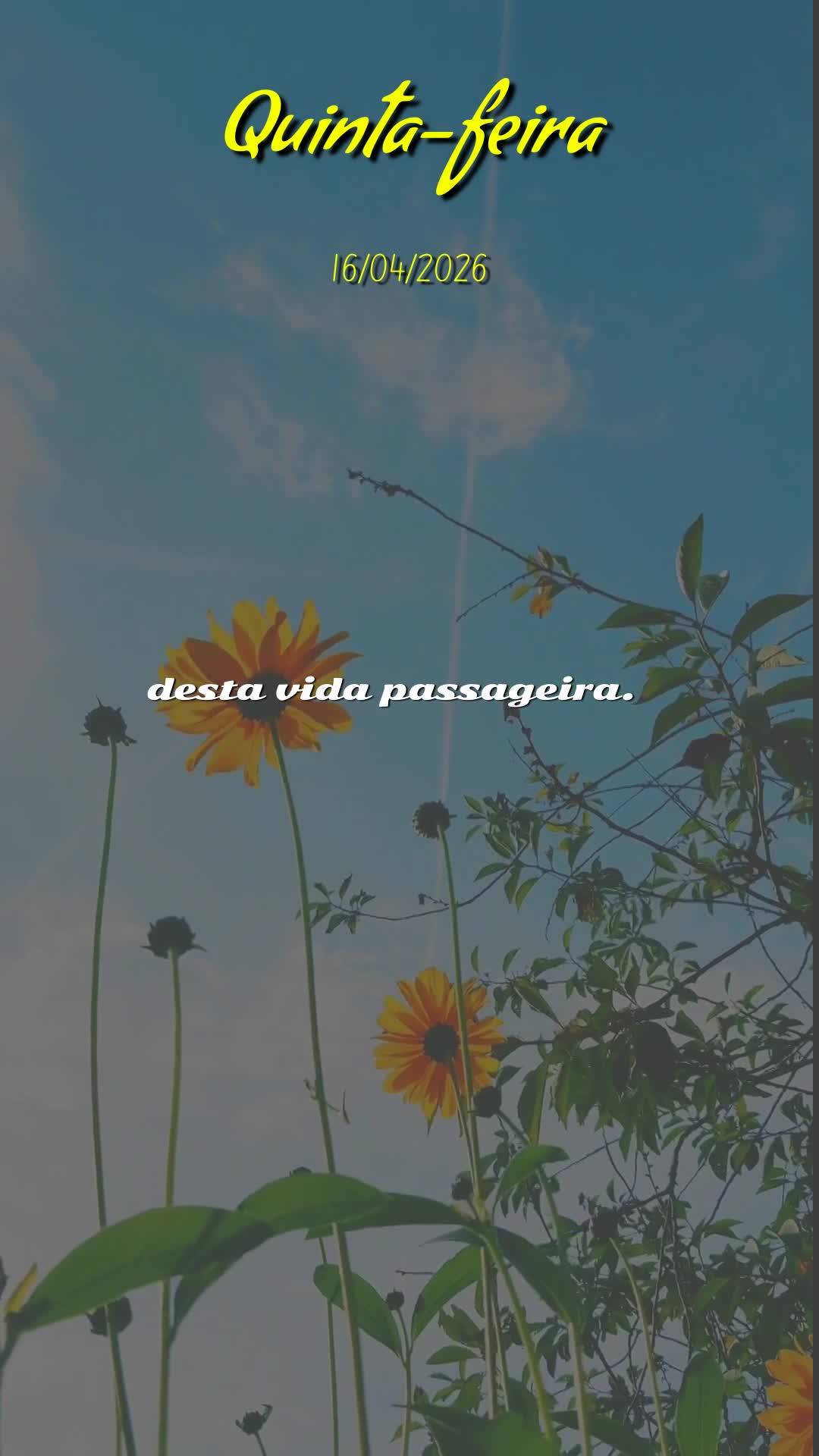 Bom dia, Jesus, meu Mestre e Senhor. Nesta quinta-feira, 16 de abril de 2026, meu coração se abre com gratidão por mais uma manhã repleta de graça. ...