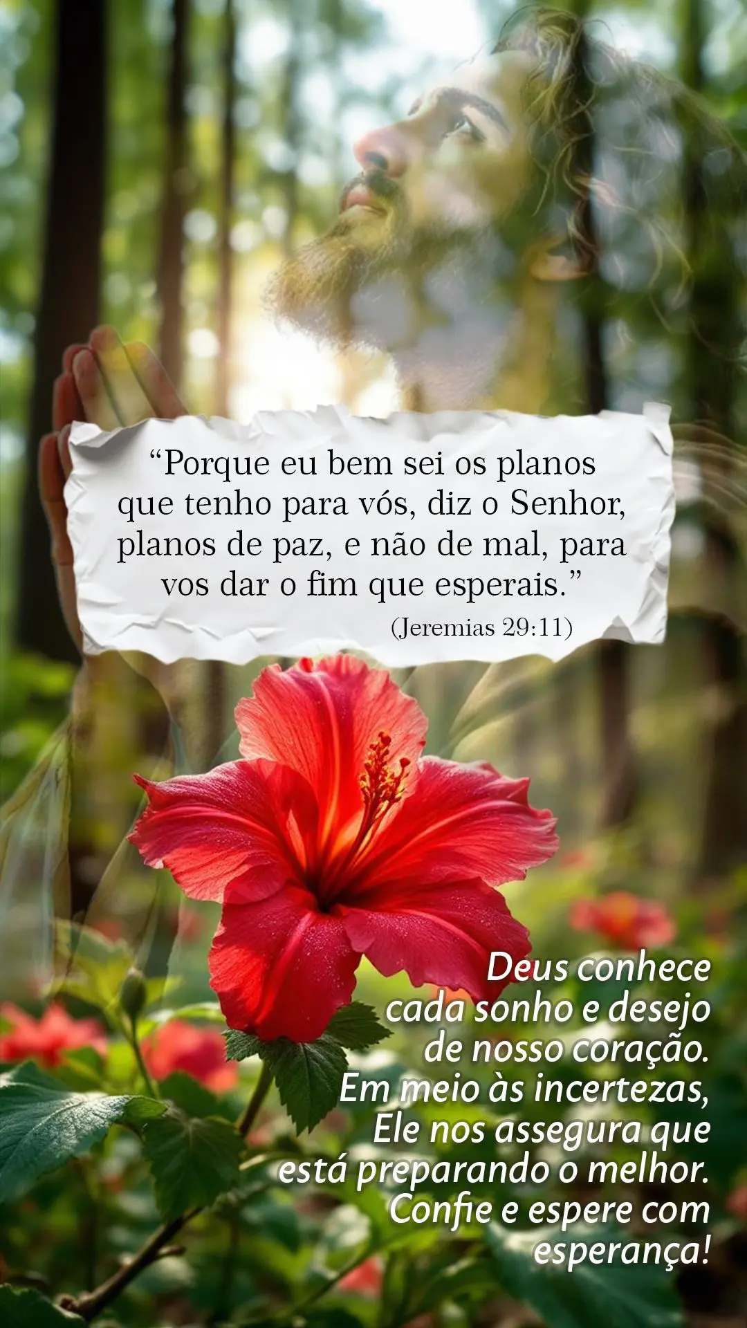 “Porque eu bem sei os planos que tenho para vós, diz o Senhor, planos de paz, e não de mal, para vos dar o fim que esperais.” (Jeremias 29:11). Deu...