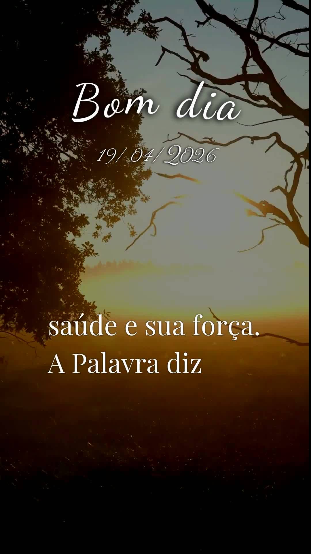 Bom dia! Que este domingo abençoado de 19 de abril de 2026 seja cheio da glória de Deus sobre a sua vida! Que o Senhor Jesus caminhe contigo neste dia,...