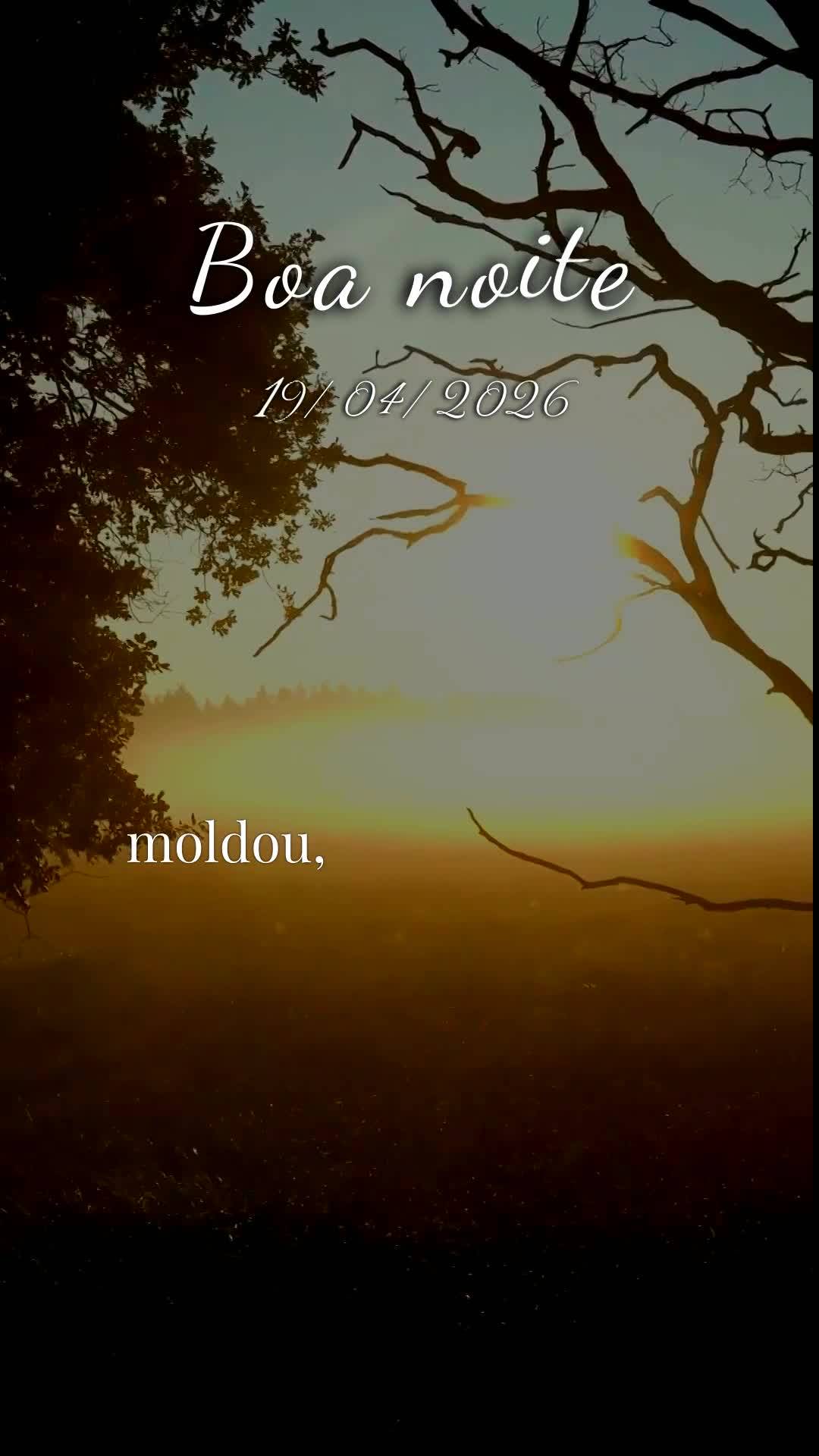 Boa noite. Neste domingo abençoado, dia dezenove de abril de dois mil e vinte e seis, que a paz de Deus desça sobre você como orvalho na madrugada. Qu...