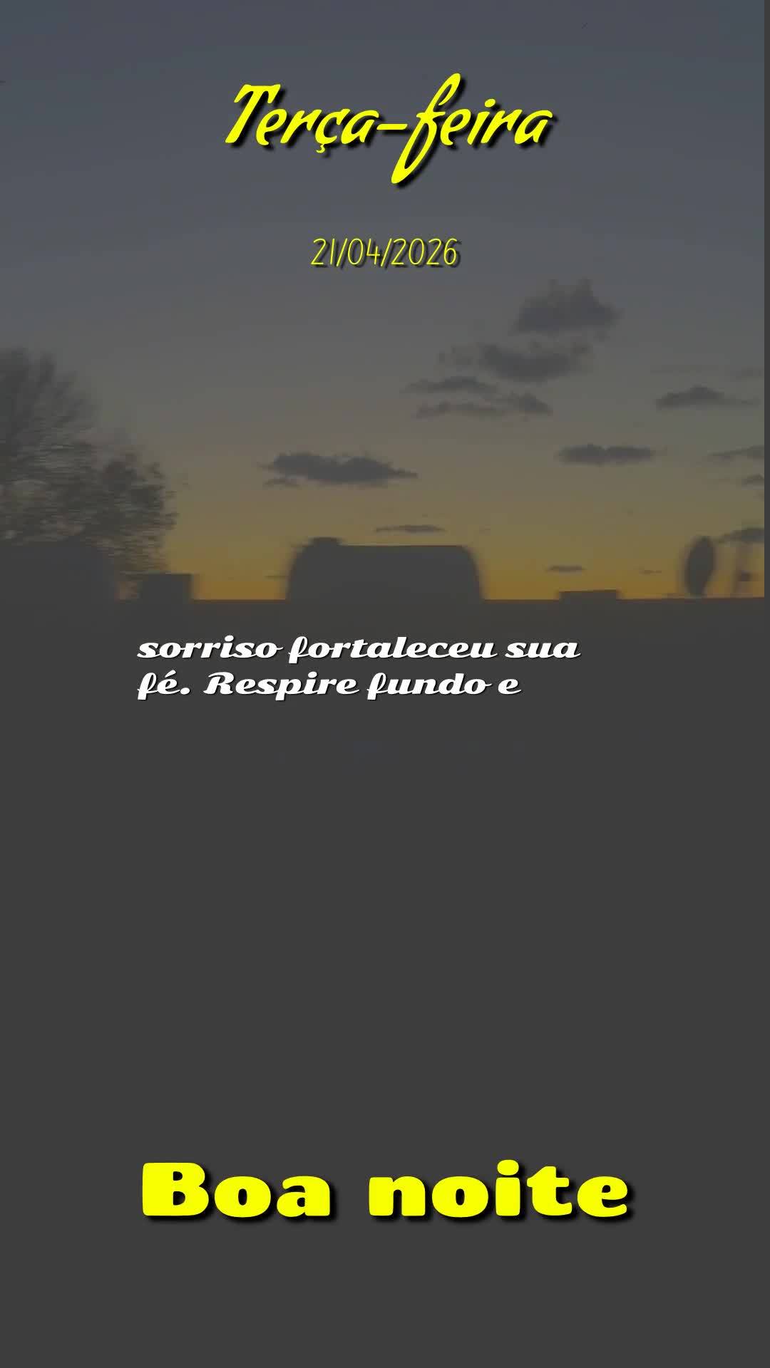 Boa noite. Nesta terça-feira, 21 de Abril de 2026, celebramos Tiradentes, exemplo de coragem e sacrifício por um Brasil mais justo. Enquanto o silênci...