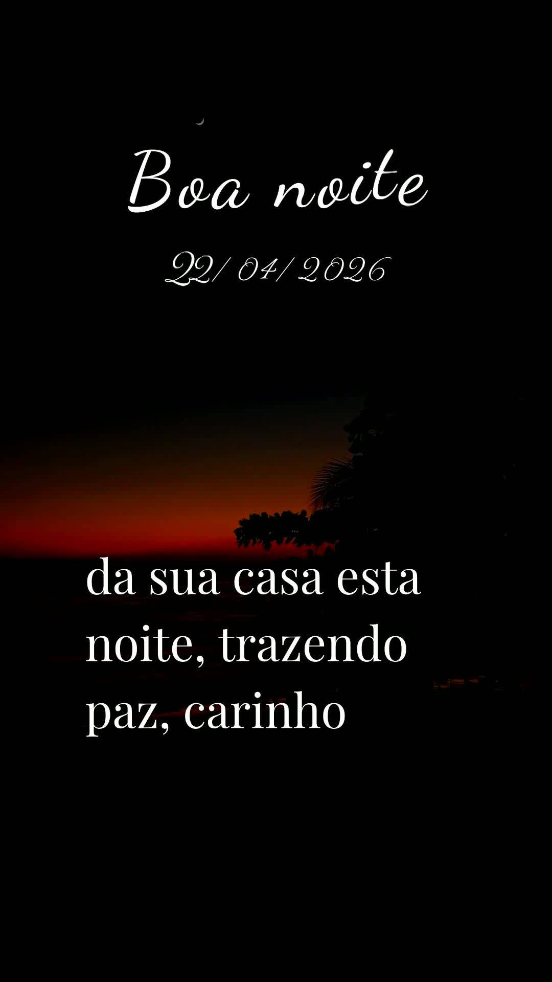 Boa noite! Que Deus abençoe esta quarta-feira, 22 de abril de 2026, com toda a Sua graça e misericórdia. Chegou a hora do descanso, e que momento prec...