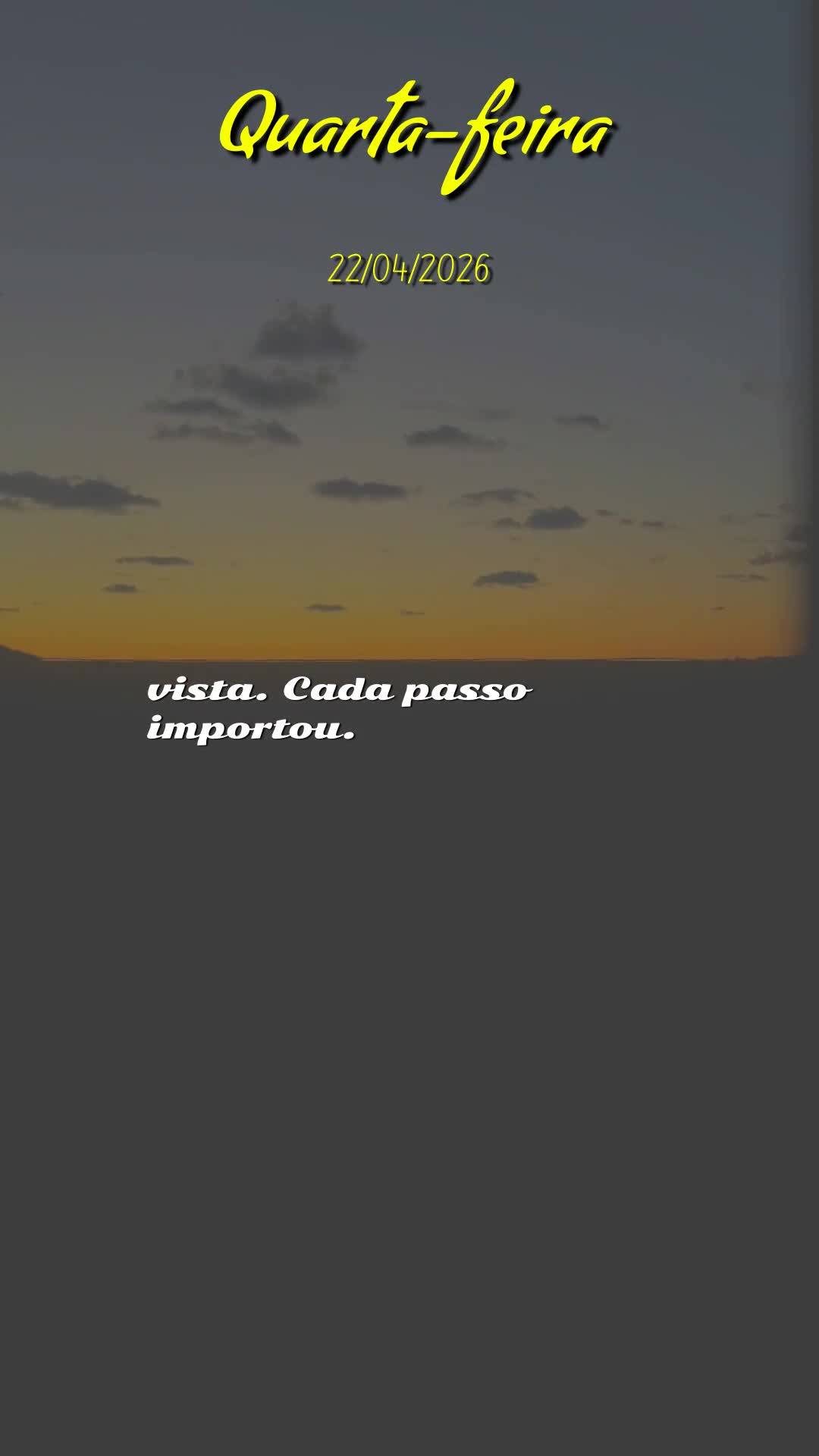 Boa noite. Quarta-feira chegou ao fim, e com ela, tudo que você carregou hoje. Deus, que acende cada estrela no céu desta noite de abril, também conhe...