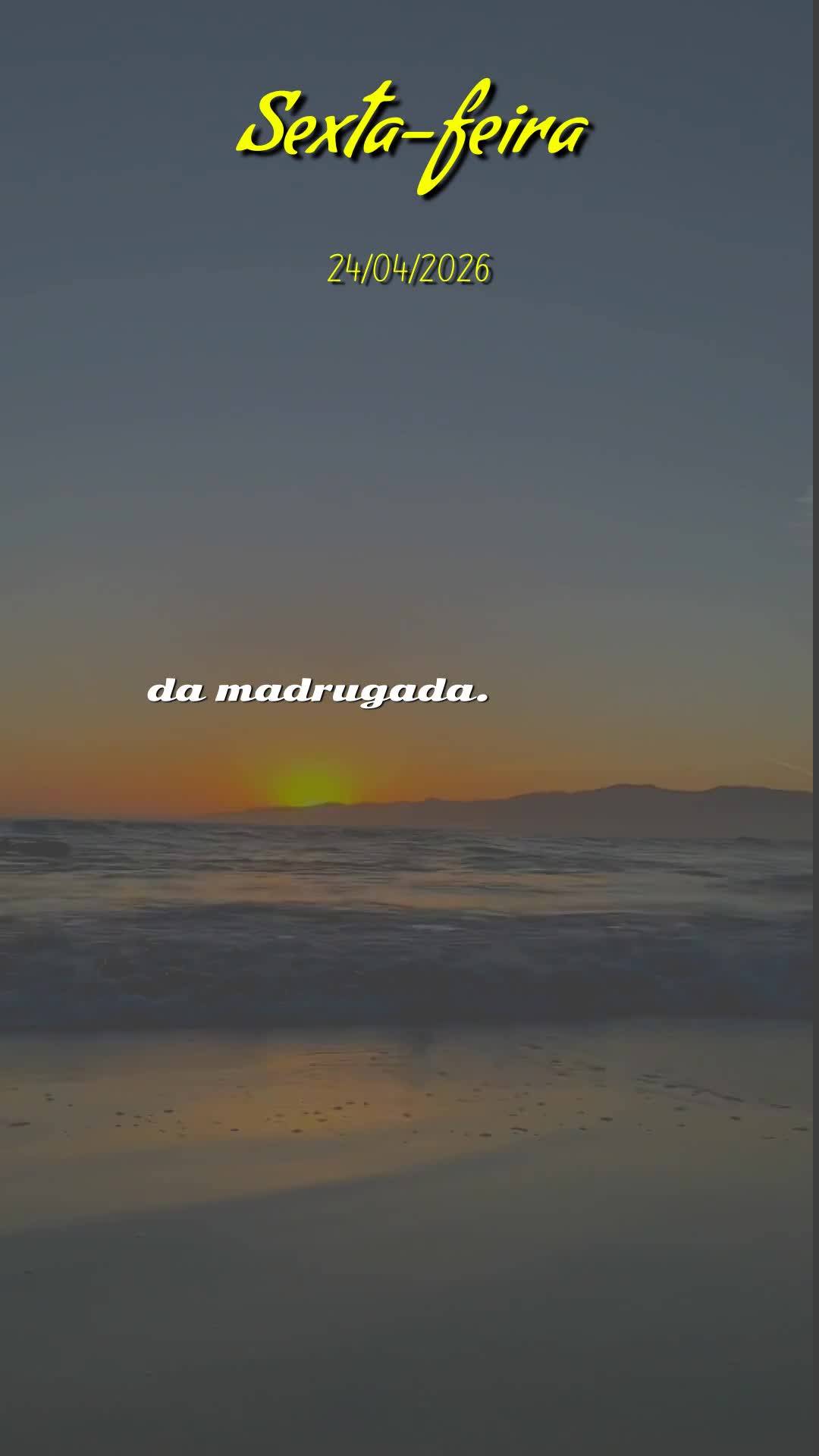 Bom dia! Sexta-feira, 24 de Abril de 2026. Que hoje o céu se abra sobre a sua vida e derrame bênçãos sem medida, meu amigo, minha amiga. Que cada pas...