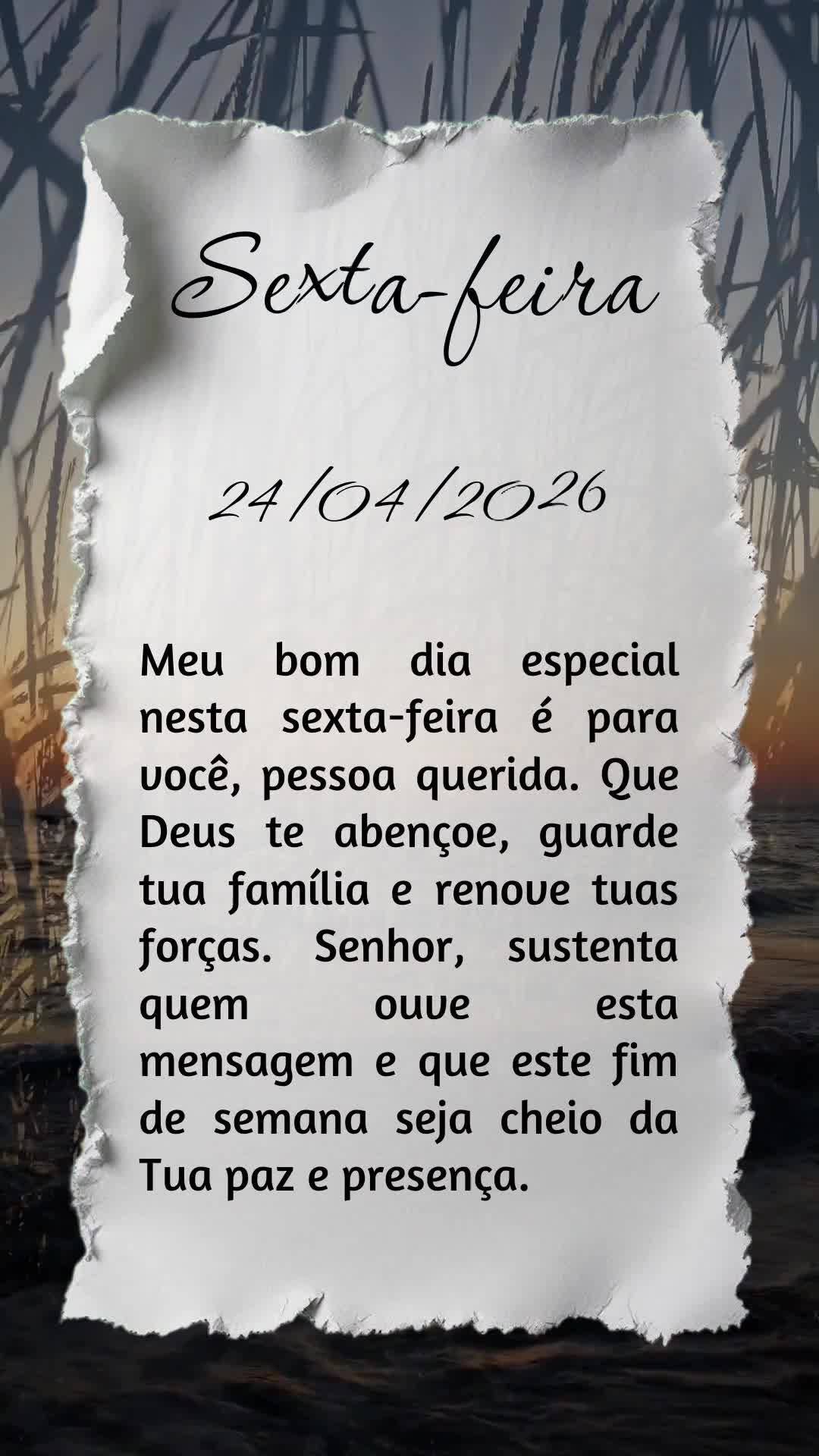 Meu bom dia especial nesta sexta-feira é para você, pessoa querida. Que Deus te abençoe, guarde tua família e renove tuas forças. Senhor, sustenta q...