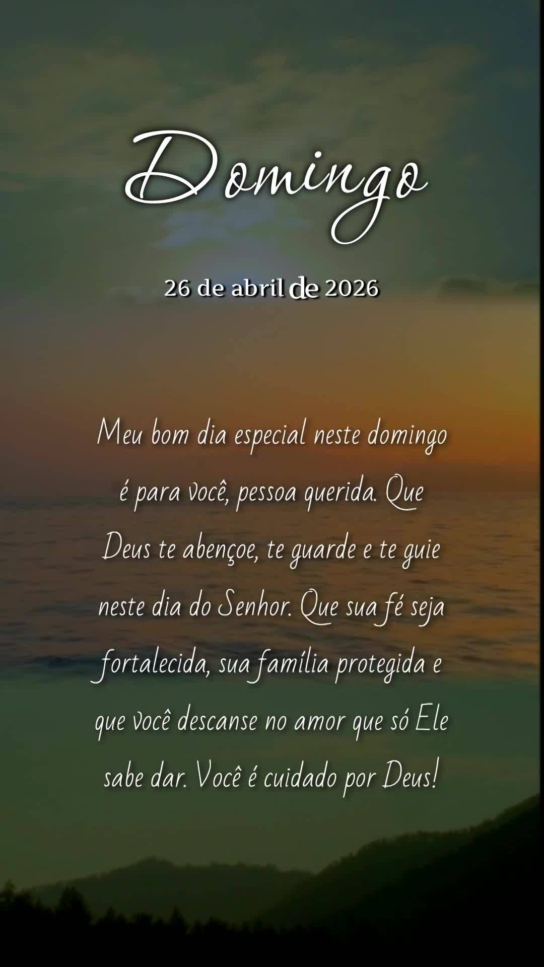 Meu bom dia especial neste domingo é para você, pessoa querida. Que Deus te abençoe, te guarde e te guie neste dia do Senhor. Que sua fé seja fortale...