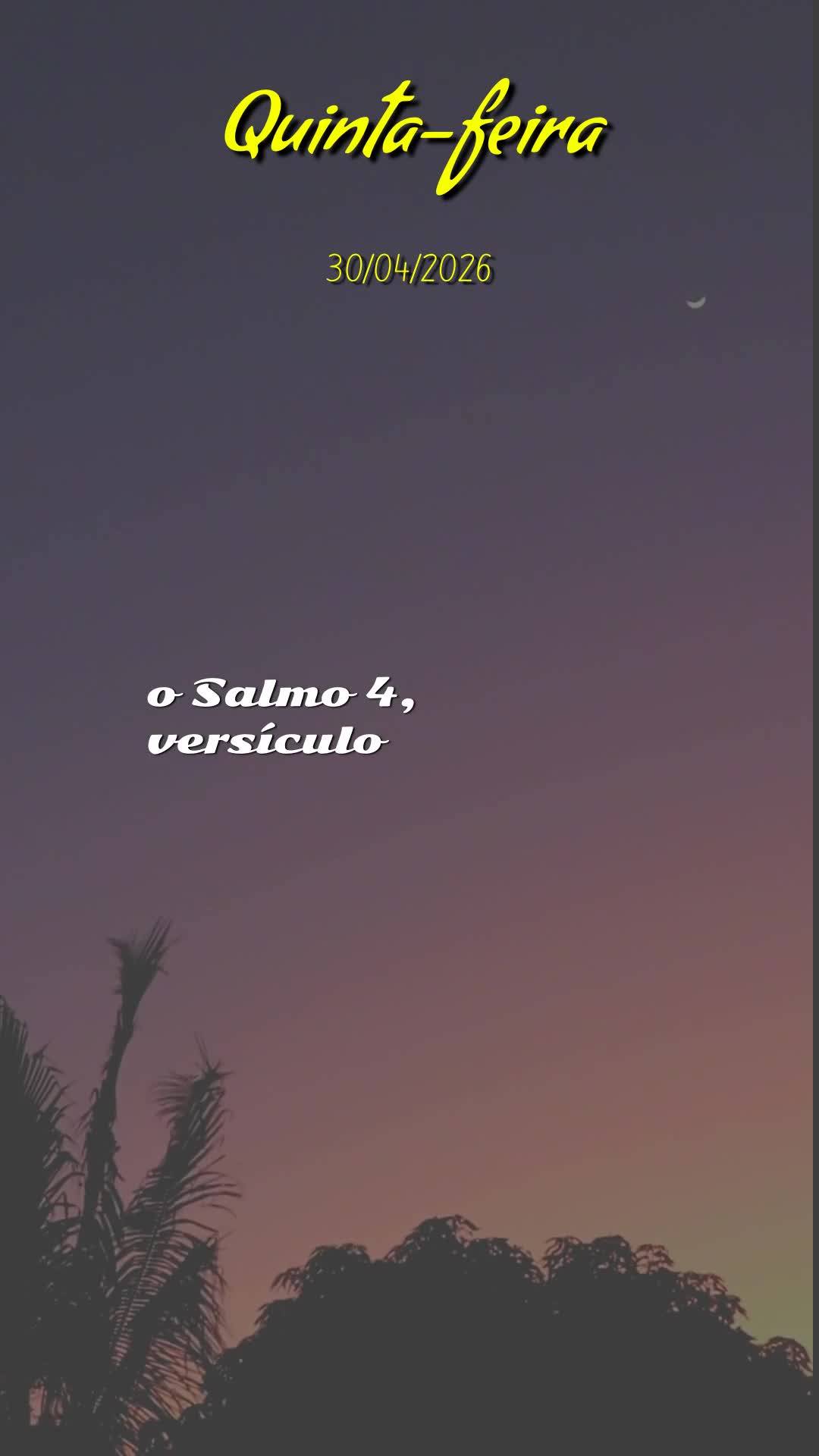 Boa noite. Hoje, nesta quinta-feira, 30 de Abril de 2026, encerramos mais um mês com o coração cheio de gratidão. Que Deus abençoe este momento de d...