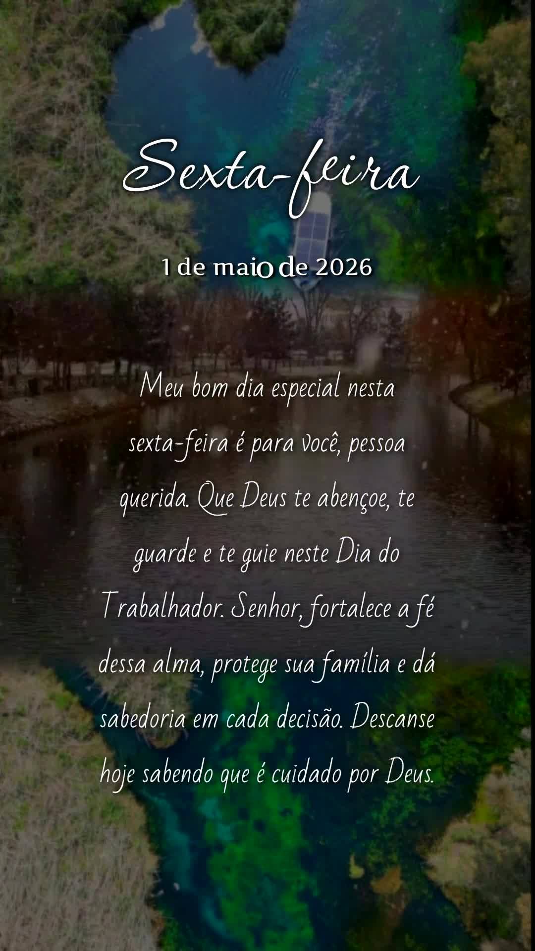 Meu bom dia especial nesta sexta-feira é para você, pessoa querida. Que Deus te abençoe, te guarde e te guie neste Dia do Trabalhador. Senhor, fortale...