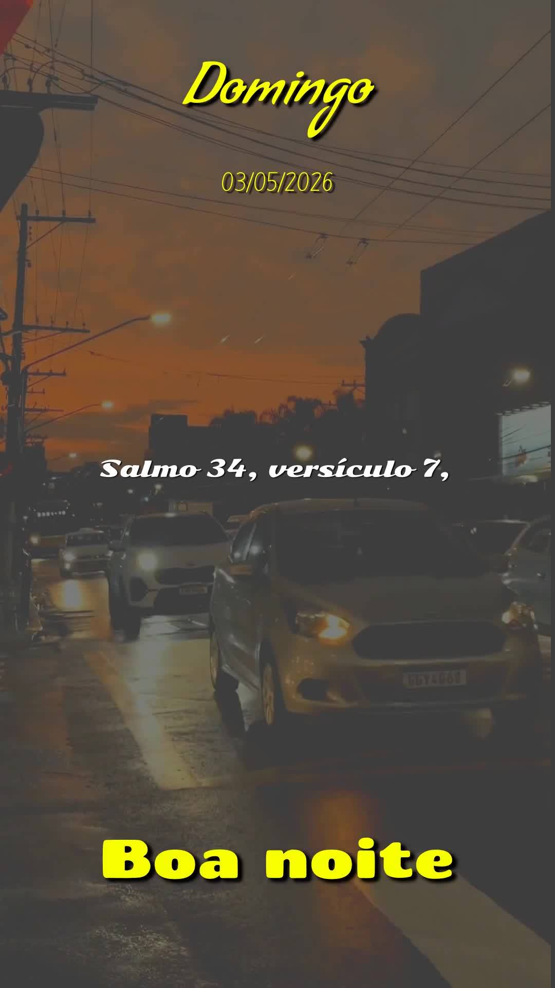 Boa noite. Neste Domingo, 3 de Maio de 2026, eu ergo a minha voz e declaro sobre a sua vida a bênção do Altíssimo. Que o Senhor te alcance onde quer ...