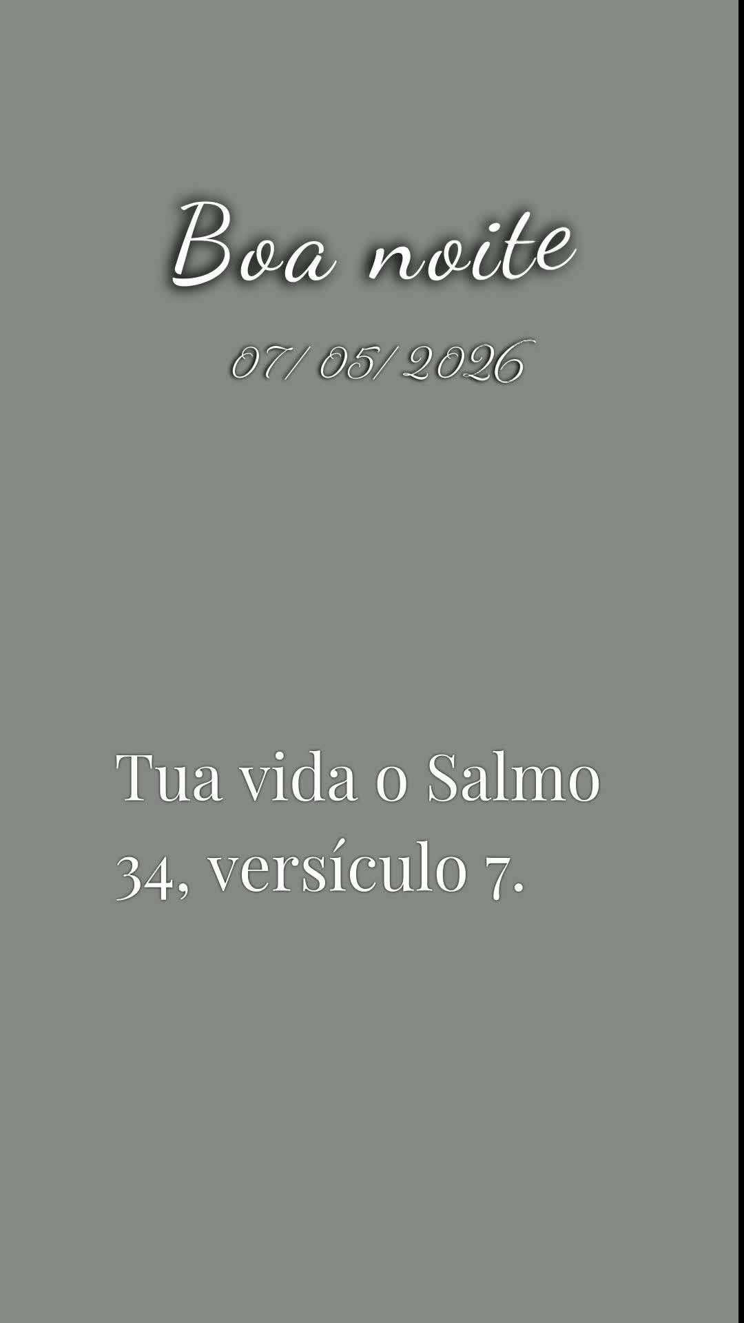 Boa noite. Nesta quinta-feira, 7 de Maio de 2026, eu oro, eu declaro e eu profetizo que a bênção do Senhor te alcance onde quer que estejas neste mome...