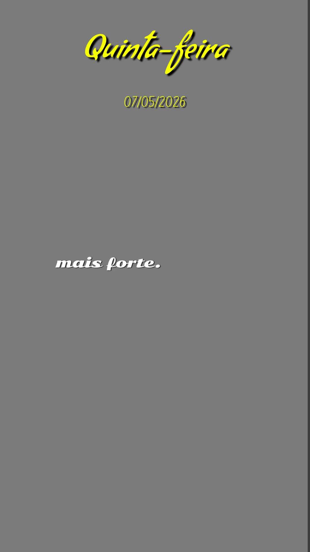 Boa noite. Nesta quinta-feira, 7 de Maio de 2026, quando a noite desce mansa sobre a terra, Deus acende uma a uma as estrelas no céu, como quem sussurra...