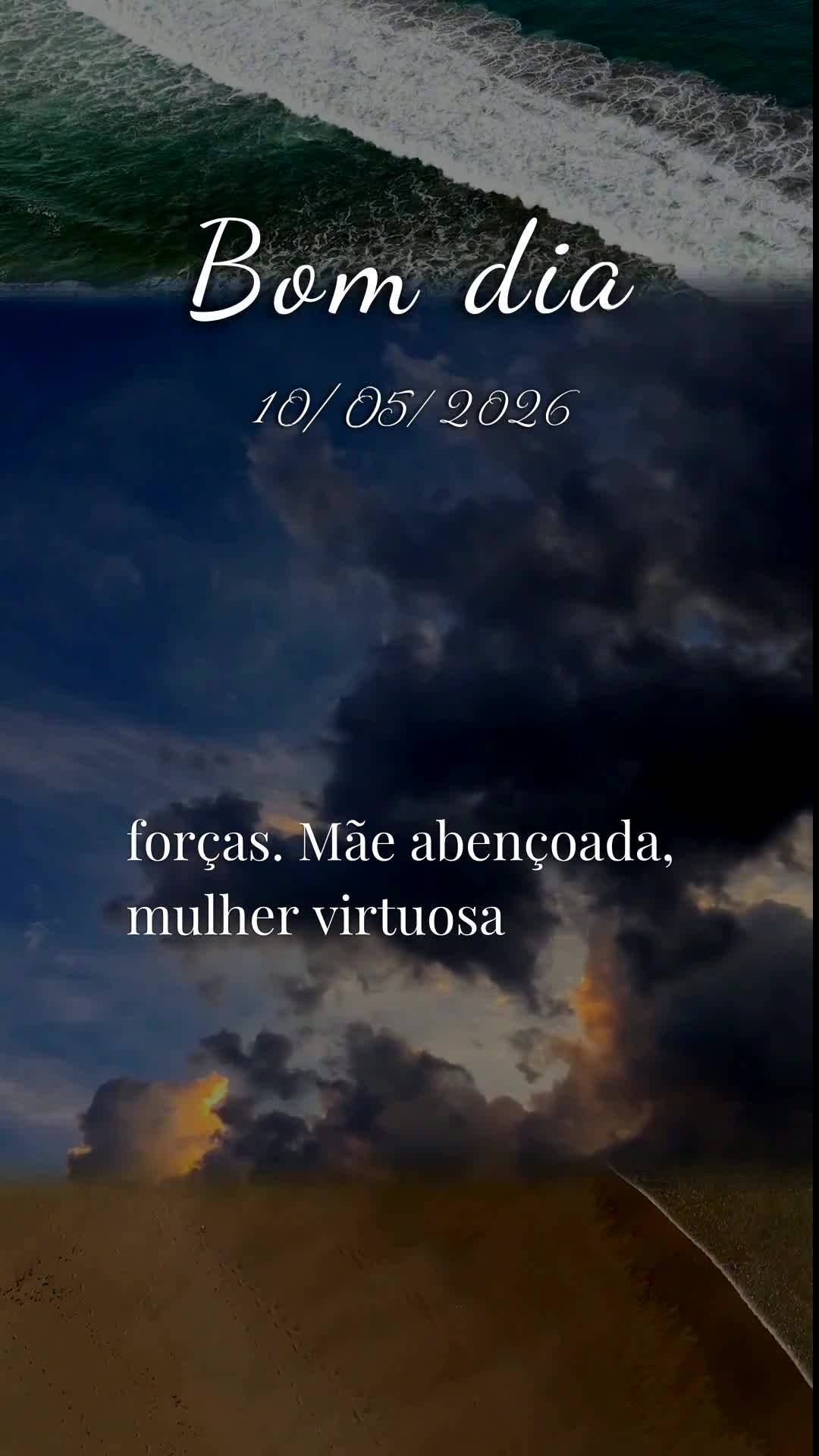 Bom dia! Neste Domingo, 10 de Maio de 2026, Dia das Mães, eu proclamo sobre a sua vida uma bênção poderosa. Que o Senhor Jesus caminhe ao seu lado co...