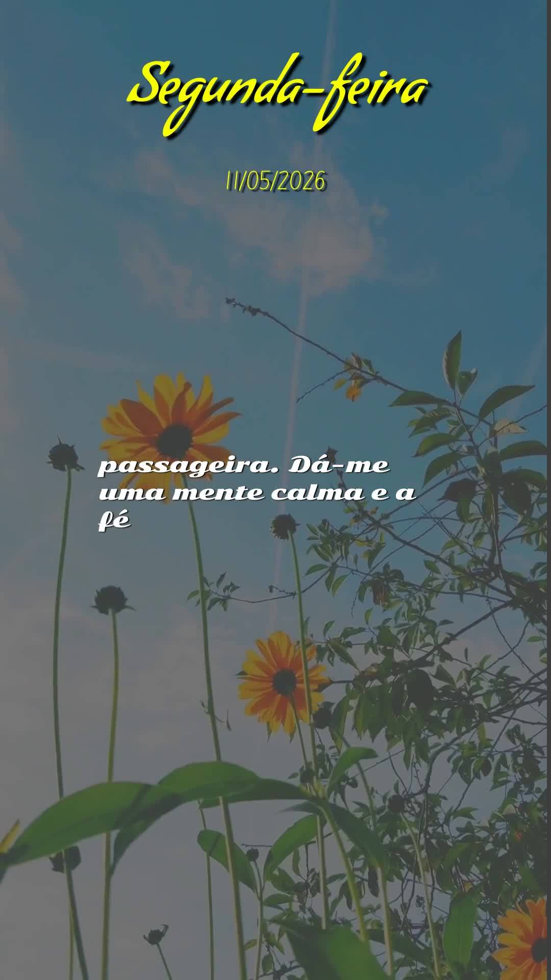 Bom dia, Jesus, meu Mestre e Senhor. Nesta Segunda-feira, 11 de Maio de 2026, mais uma manhã começa, e eu Te ofereço todas as minhas ações deste dia...
