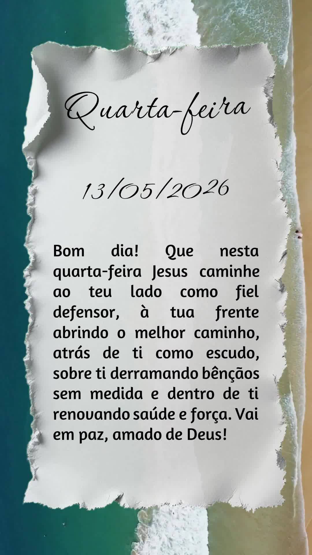 Bom dia! Que nesta quarta-feira Jesus caminhe ao teu lado como fiel defensor, à tua frente abrindo o melhor caminho, atrás de ti como escudo, sobre ti ...