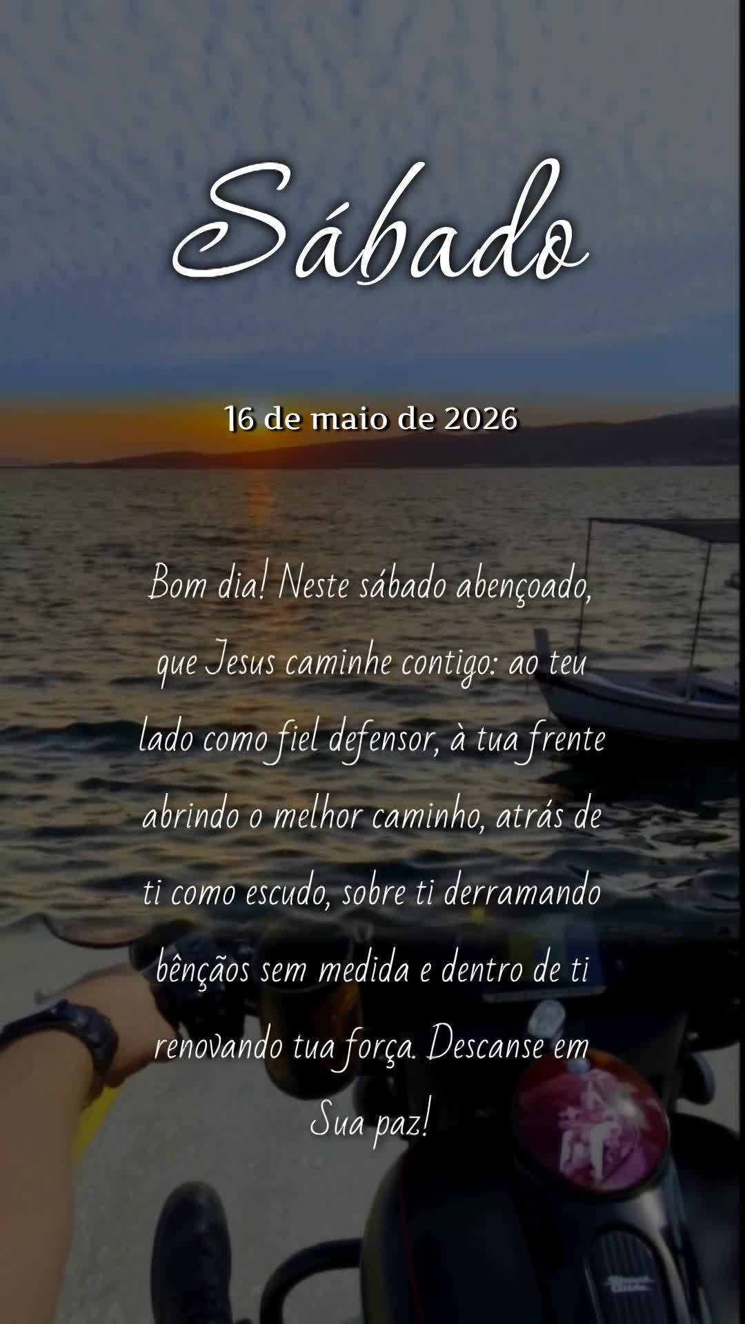 Bom dia! Neste sábado abençoado, que Jesus caminhe contigo: ao teu lado como fiel defensor, à tua frente abrindo o melhor caminho, atrás de ti como e...