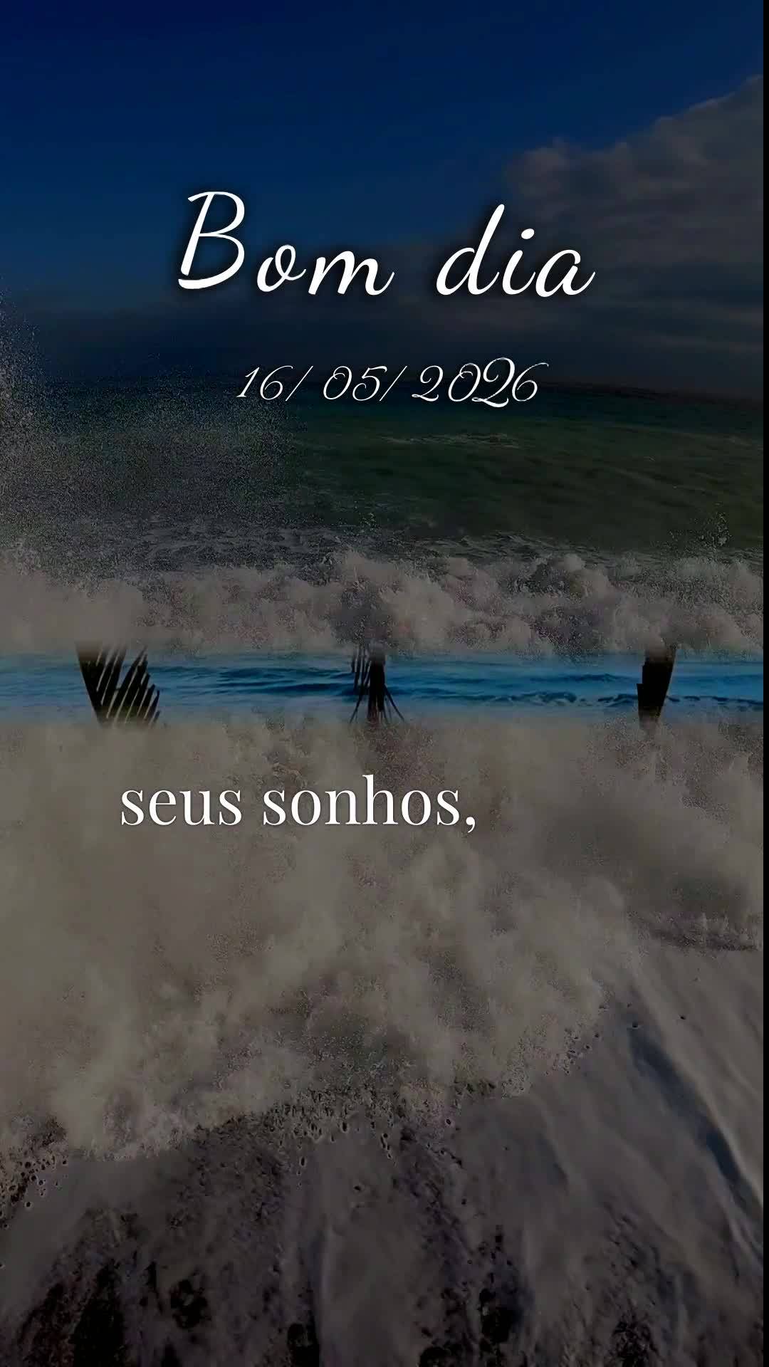 Bom dia! Neste sábado, 16 de Maio de 2026, eu declaro sobre a sua vida que o céu se abra e derrame bênçãos sem medida. Que a mão de Deus guie cada ...