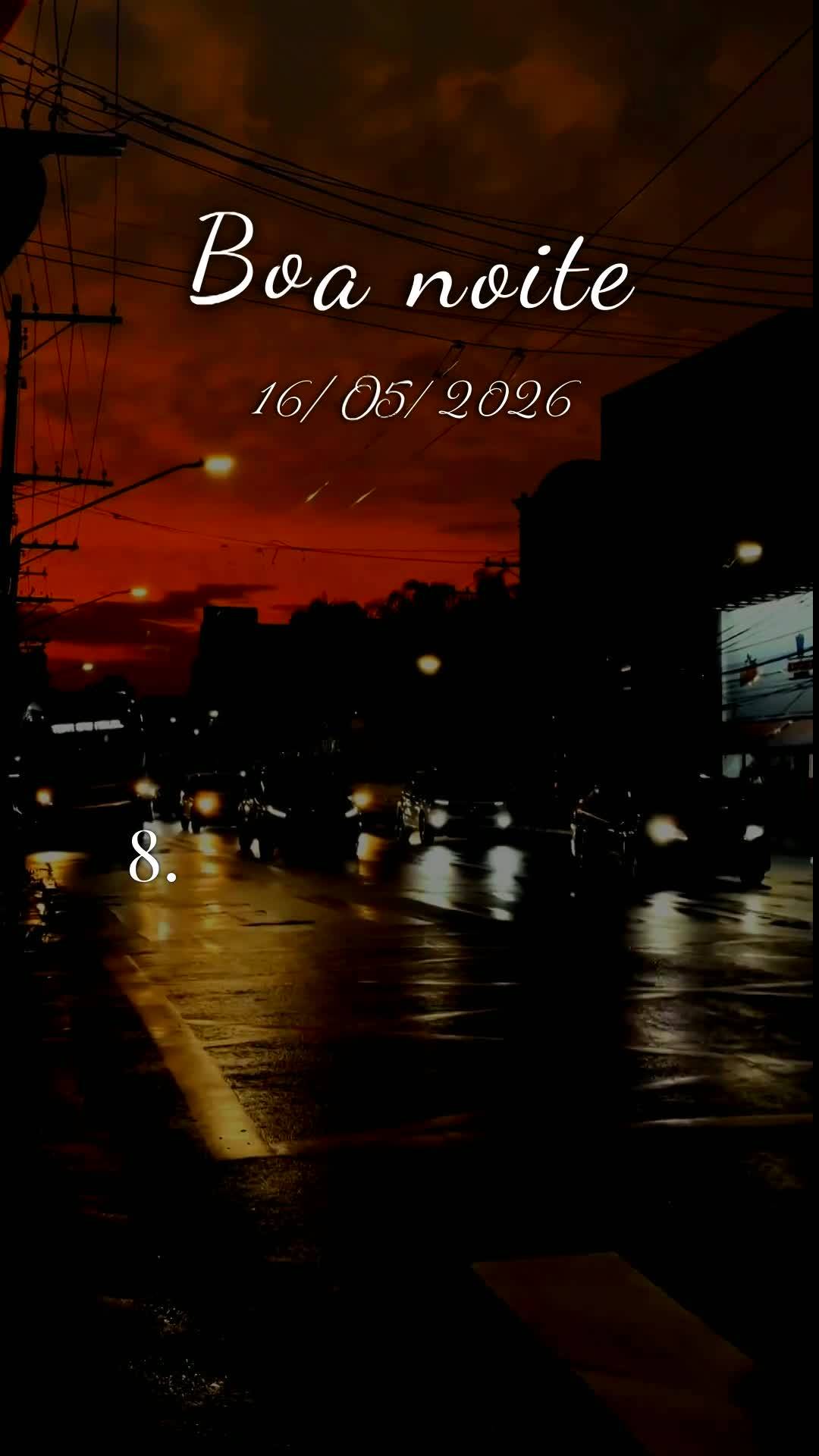 Boa noite. Neste sábado, 16 de Maio de 2026, que Deus abençoe este momento sagrado de descanso, renovando suas forças e acalmando o seu coração. Que...