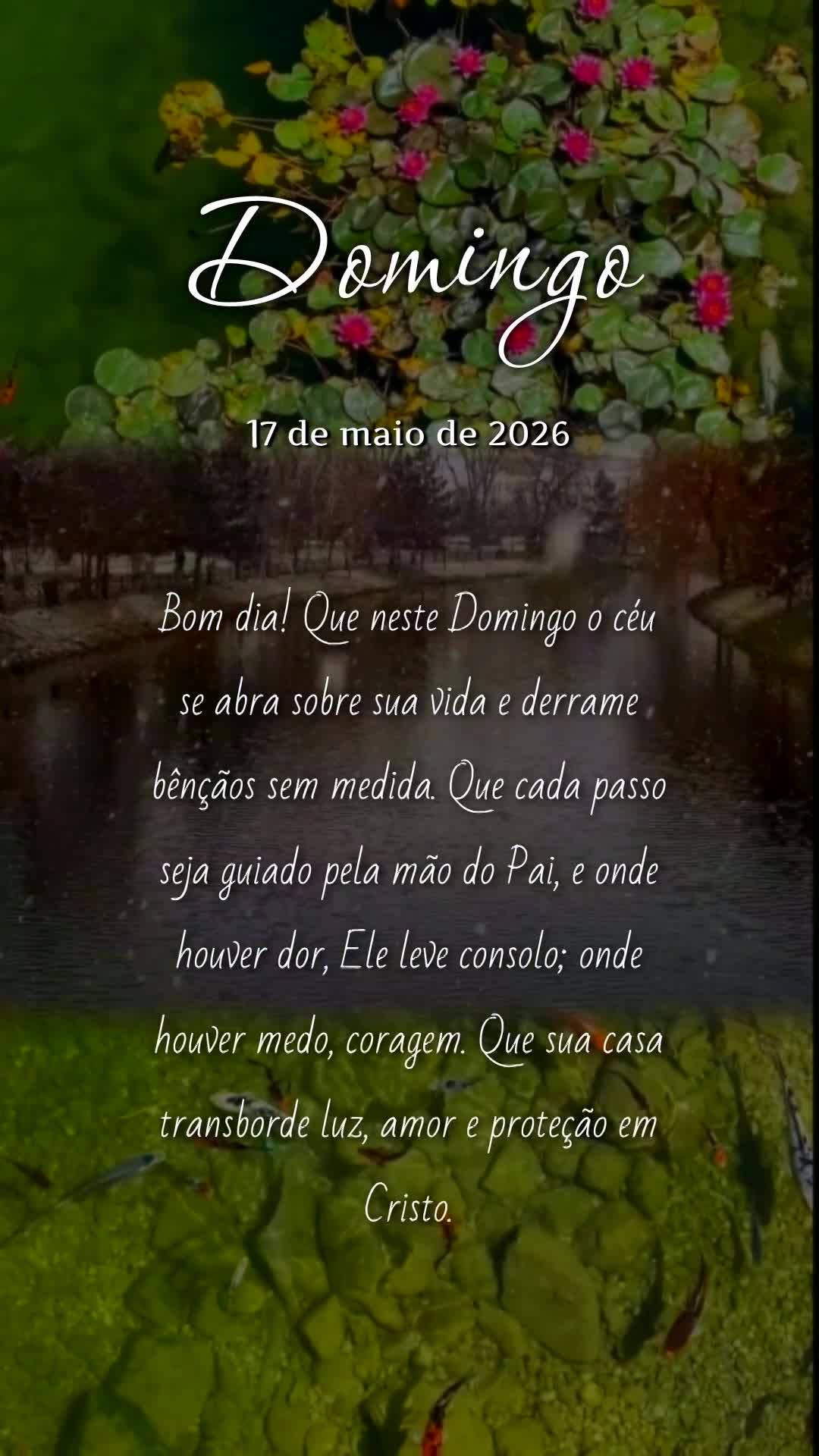 Bom dia! Que neste Domingo o céu se abra sobre sua vida e derrame bênçãos sem medida. Que cada passo seja guiado pela mão do Pai, e onde houver dor,...