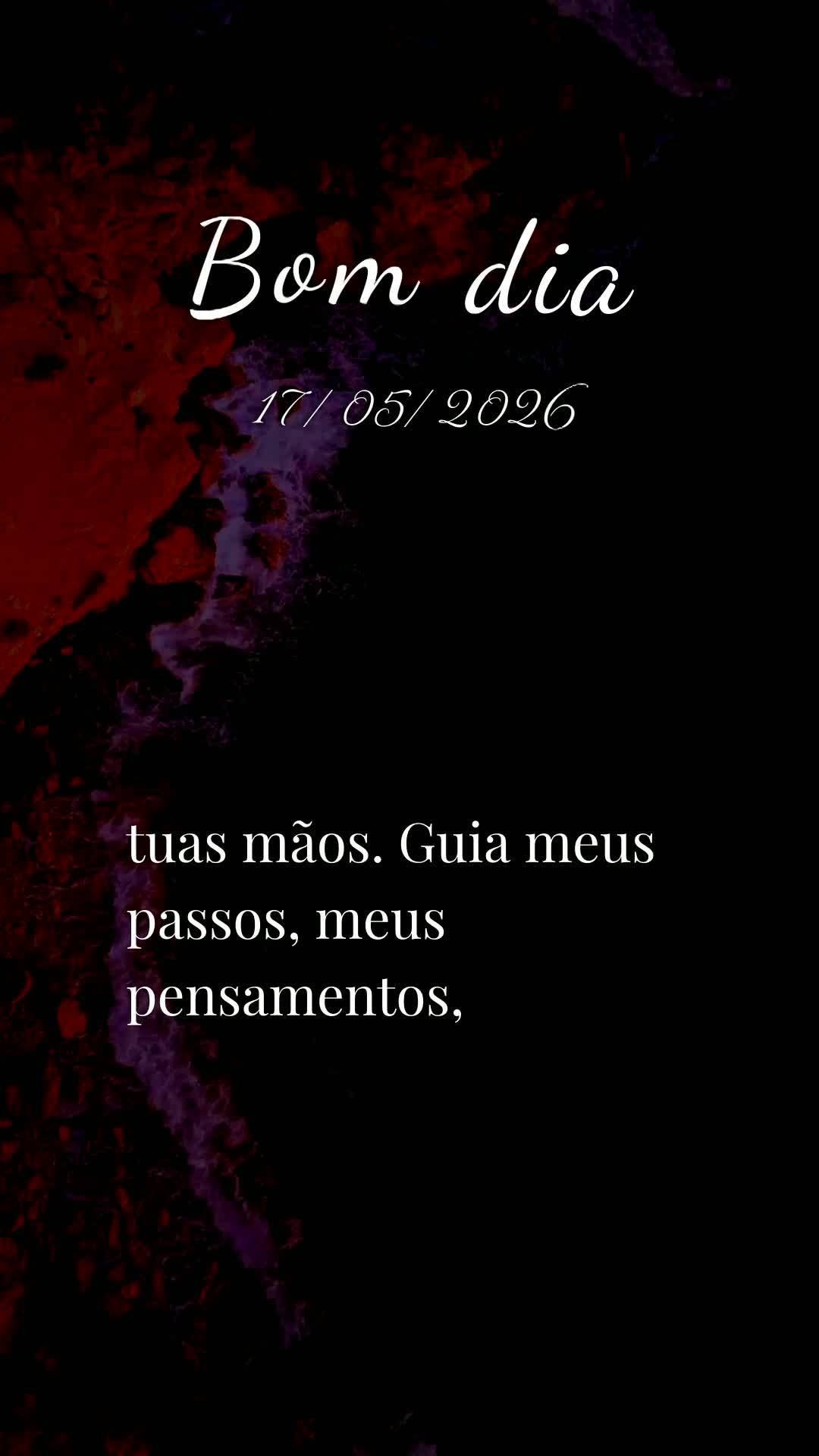 Deus, bom dia. Antes de qualquer coisa, antes mesmo de pôr os pés no chão neste domingo, 17 de Maio de 2026, eu paro pra Te agradecer. Obrigado por ab...