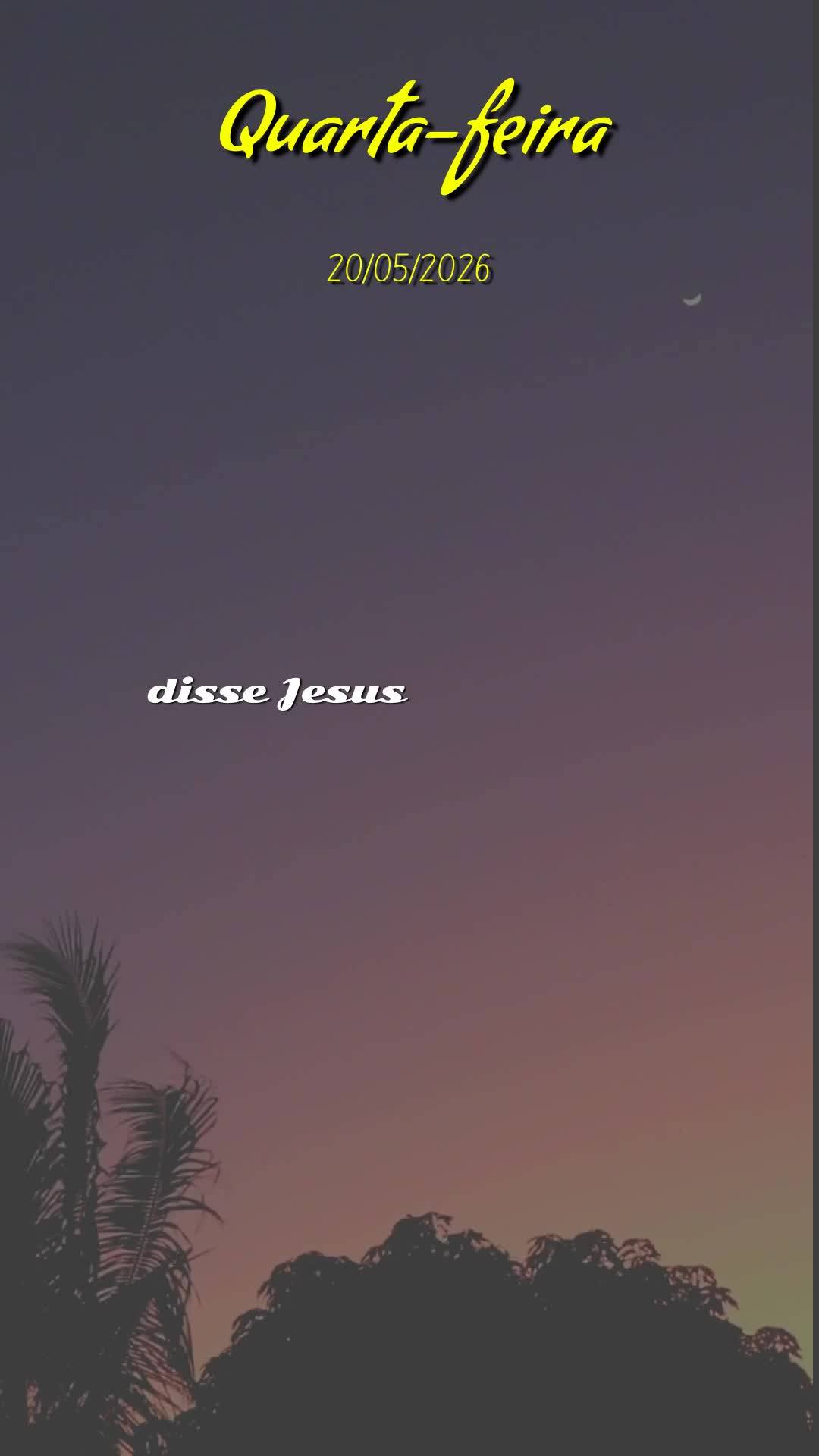 Boa noite, querida família. Nesta quarta-feira, 20 de Maio de 2026, chegamos ao meio da semana e é hora de descansar. Que Deus abençoe este momento de...