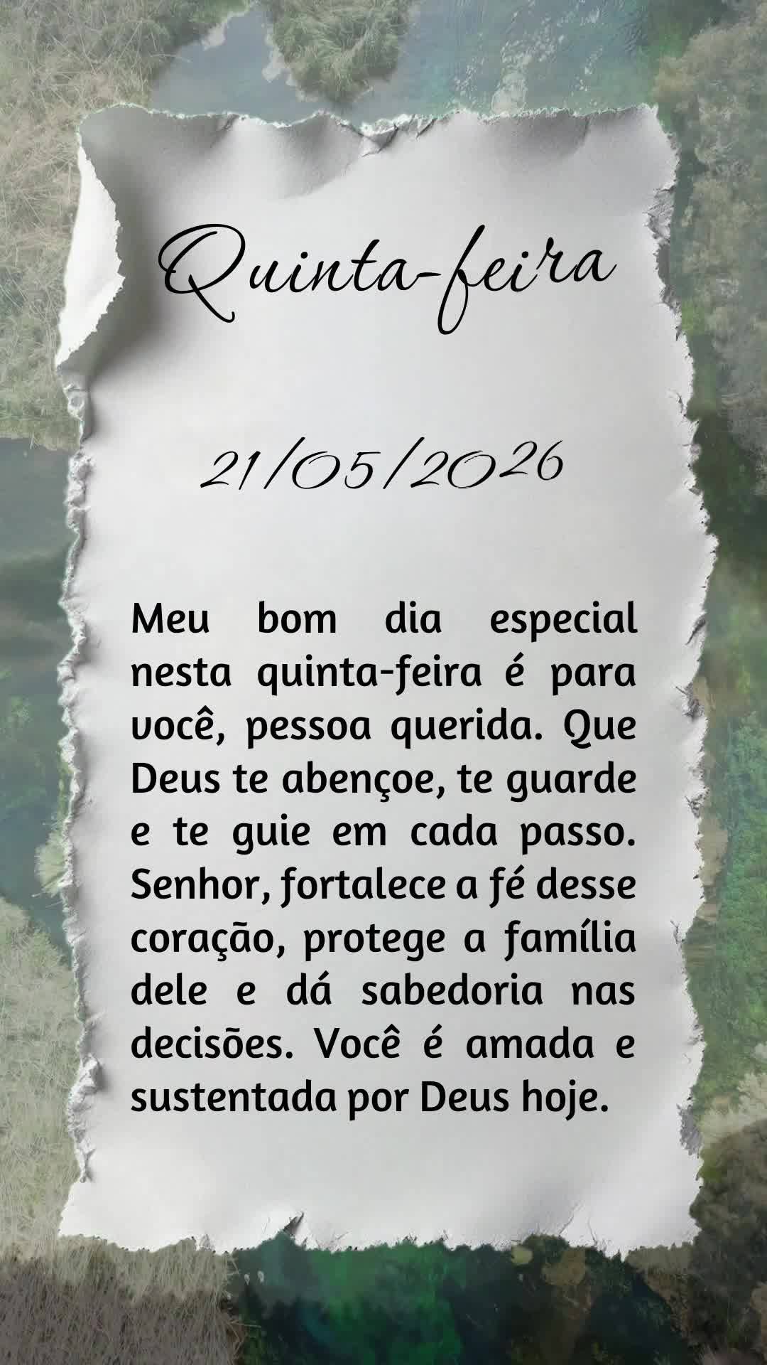 Meu bom dia especial nesta quinta-feira é para você, pessoa querida. Que Deus te abençoe, te guarde e te guie em cada passo. Senhor, fortalece a fé d...