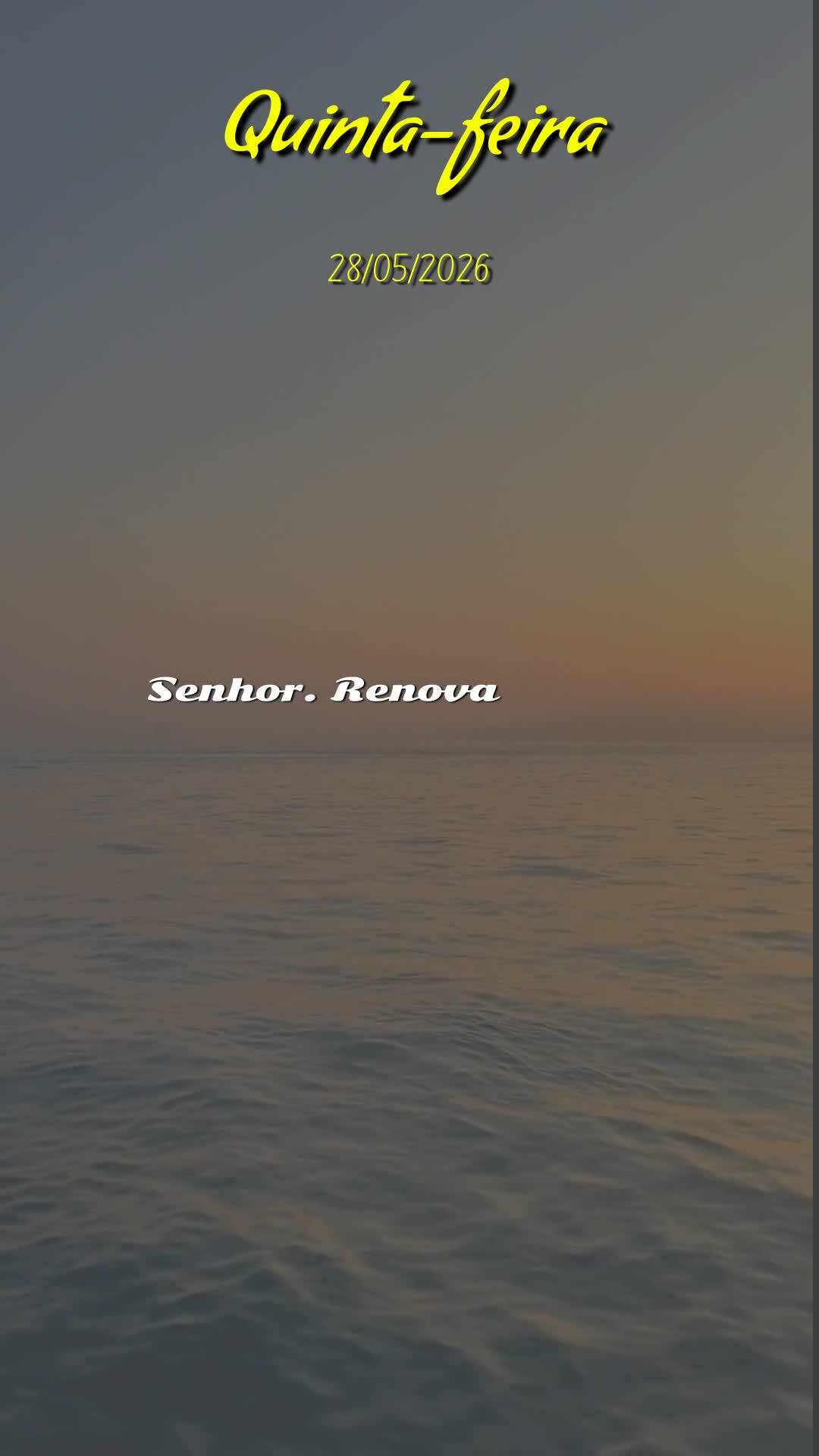 Bom dia, meu Deus. Hoje é quinta-feira, vinte e oito de maio de 2026, e antes que o sol tome conta do céu, eu paro diante de Ti para agradecer. Obrigad...