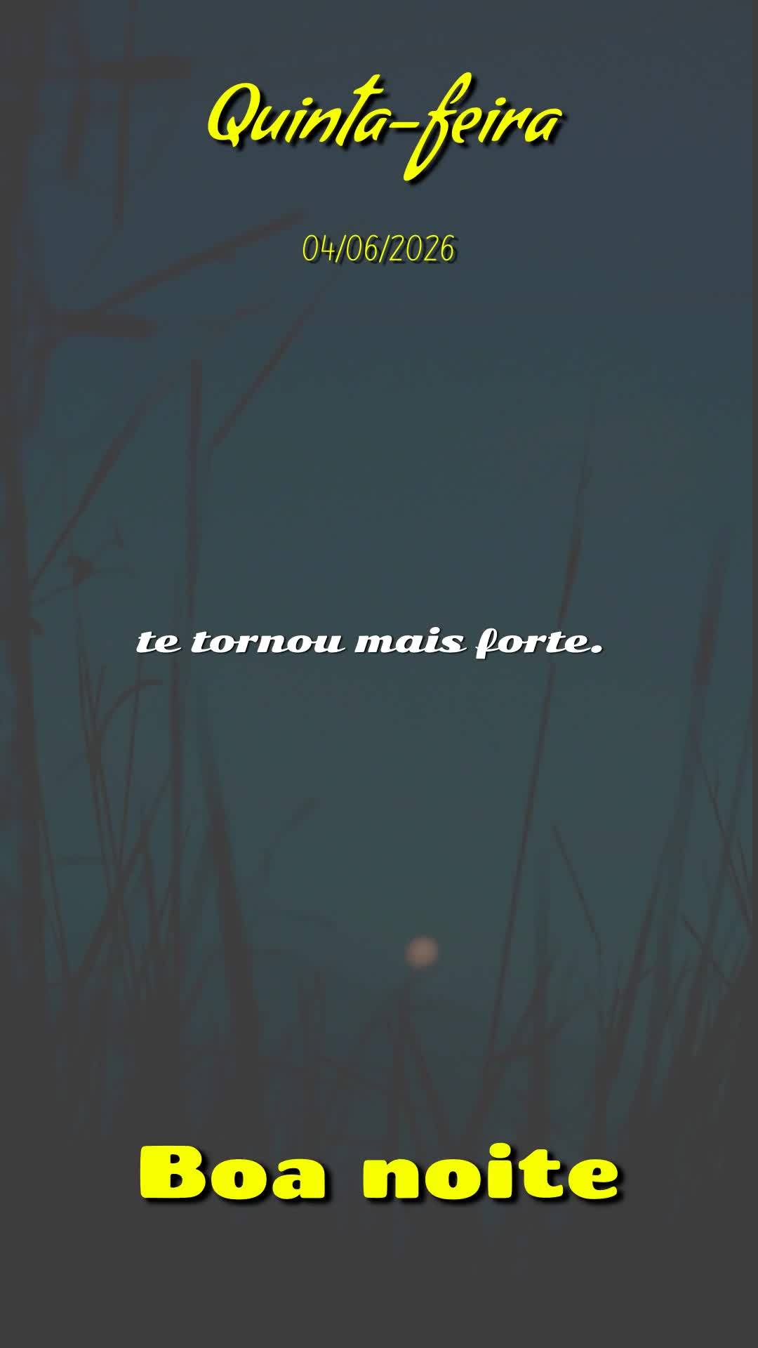 Boa noite. Nesta quinta-feira, 4 de Junho de 2026, quando a noite desce mansa sobre a sua janela, lembre-se: Deus acende as estrelas para te dizer que a ...