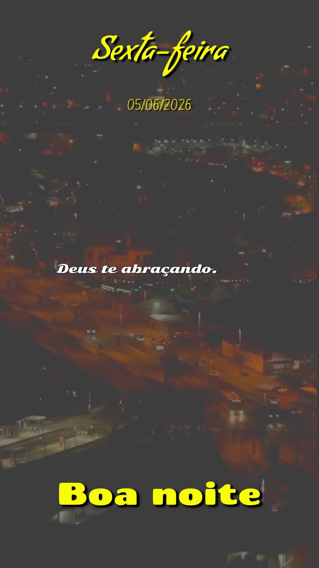 Boa noite. Nesta sexta-feira, 5 de Junho de 2026, quando o sol se despede e Deus acende as estrelas no céu, lembre-se: a esperança nunca se apaga. Fech...