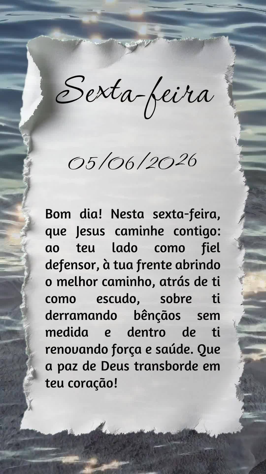 Bom dia! Nesta sexta-feira, que Jesus caminhe contigo: ao teu lado como fiel defensor, à tua frente abrindo o melhor caminho, atrás de ti como escudo, ...