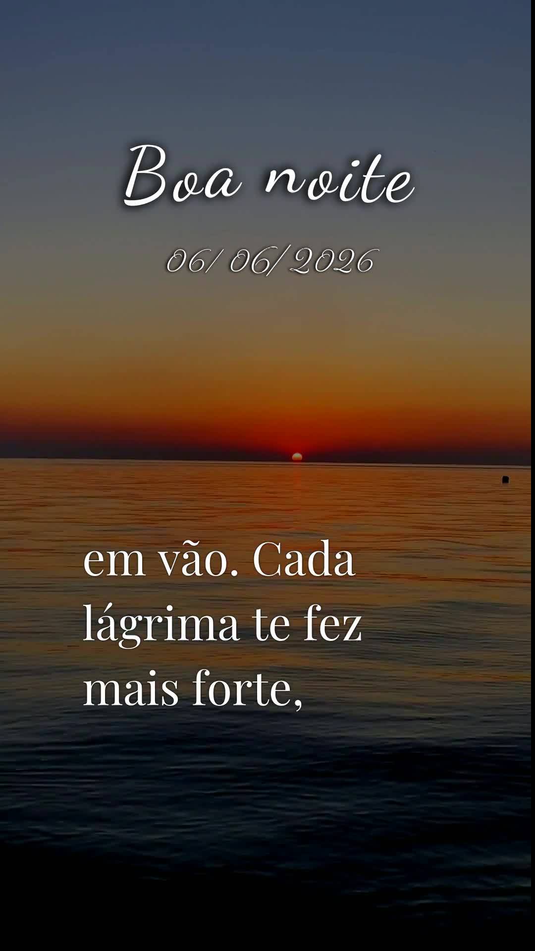 Boa noite. Neste sábado, 6 de Junho de 2026, quando a noite cai mansa sobre nós, Deus acende as estrelas no céu como quem sussurra ao seu coração: a...