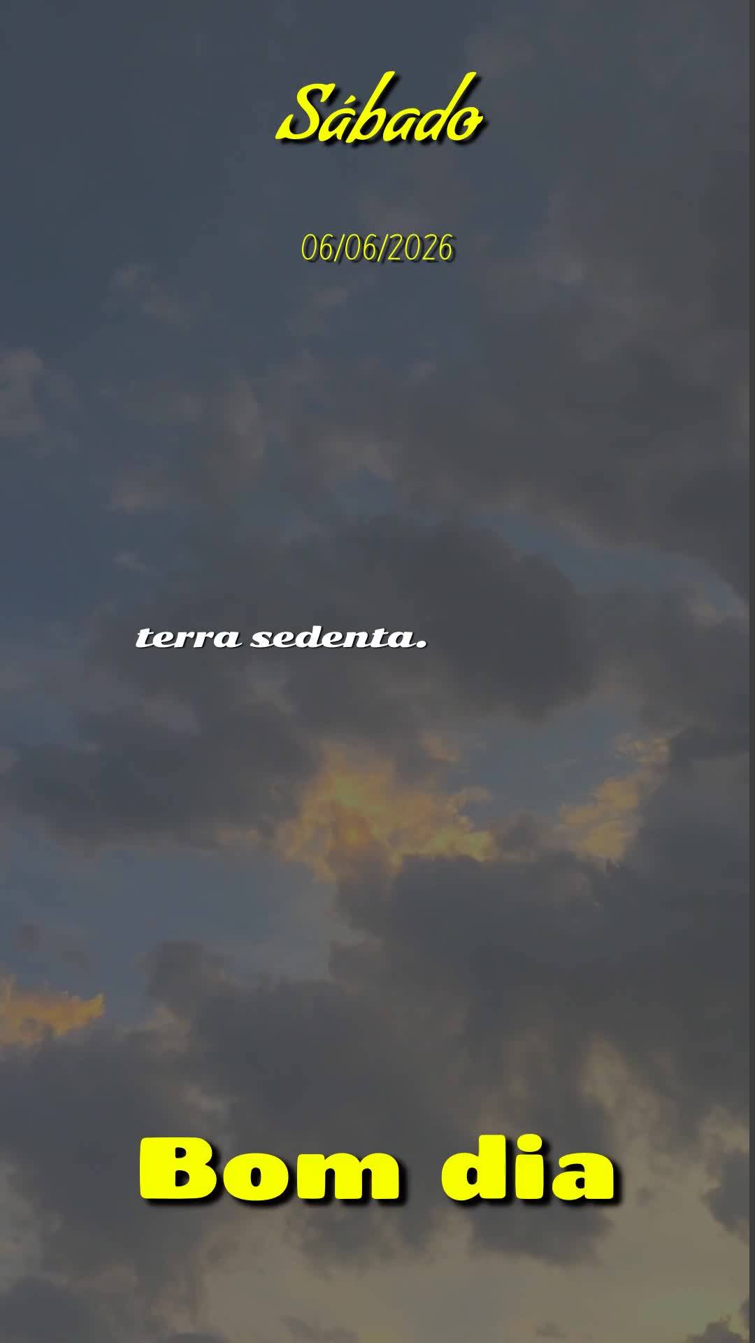 Bom dia! Hoje é Sábado, 6 de Junho de 2026, um dia abençoado de descanso e renovação. Que o Senhor Jesus caminhe contigo neste sábado tranquilo. Ao...