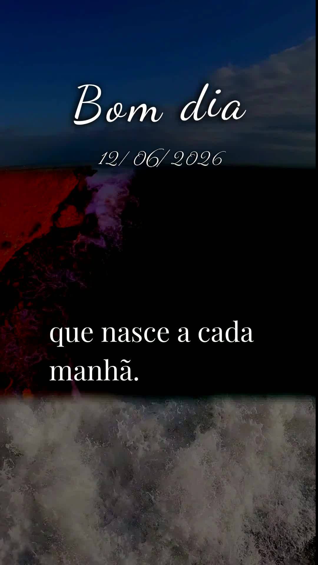 Bom dia! Nesta sexta-feira, 12 de Junho de 2026, que o céu se abra sobre a sua vida e derrame bênçãos sem medida. Que cada passo seu seja guiado pela...