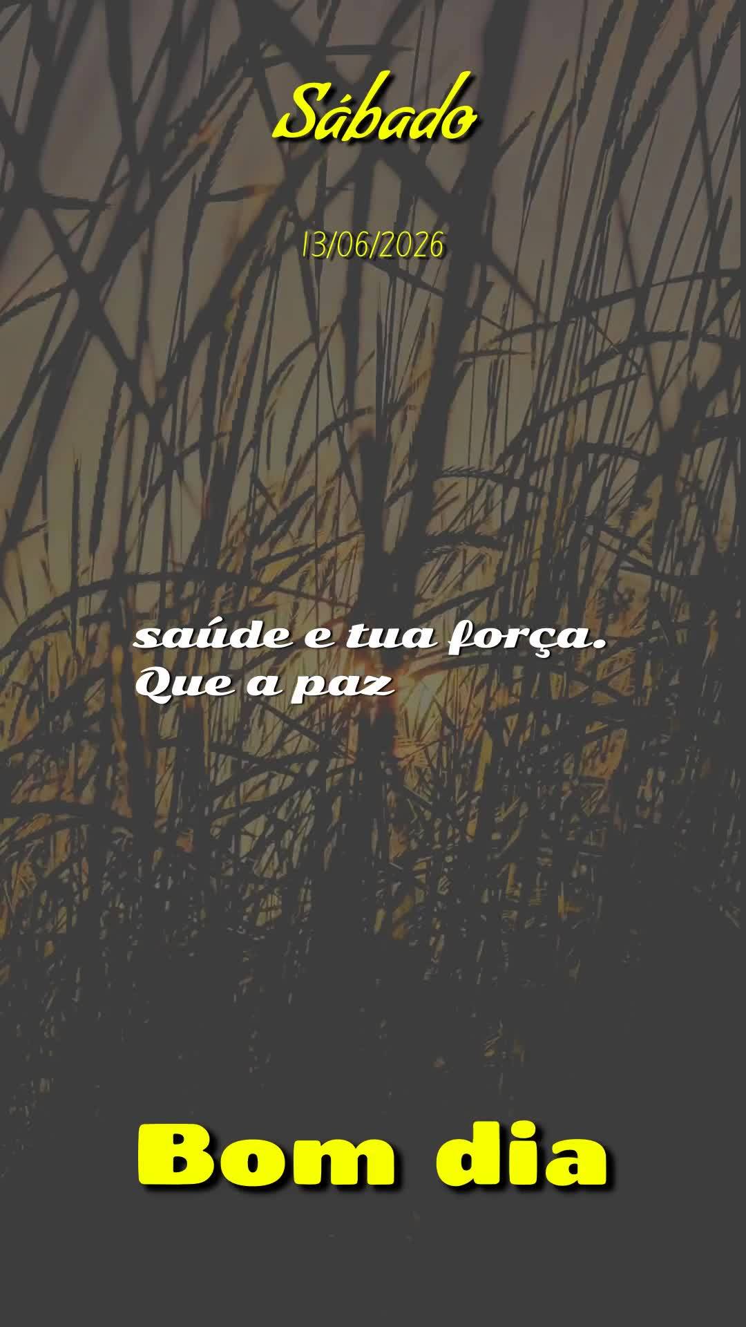 Bom dia! Neste sábado, 13 de Junho de 2026, recebe esta bênção com o coração aberto. Que o Senhor Jesus caminhe contigo, ao teu lado como teu fiel ...
