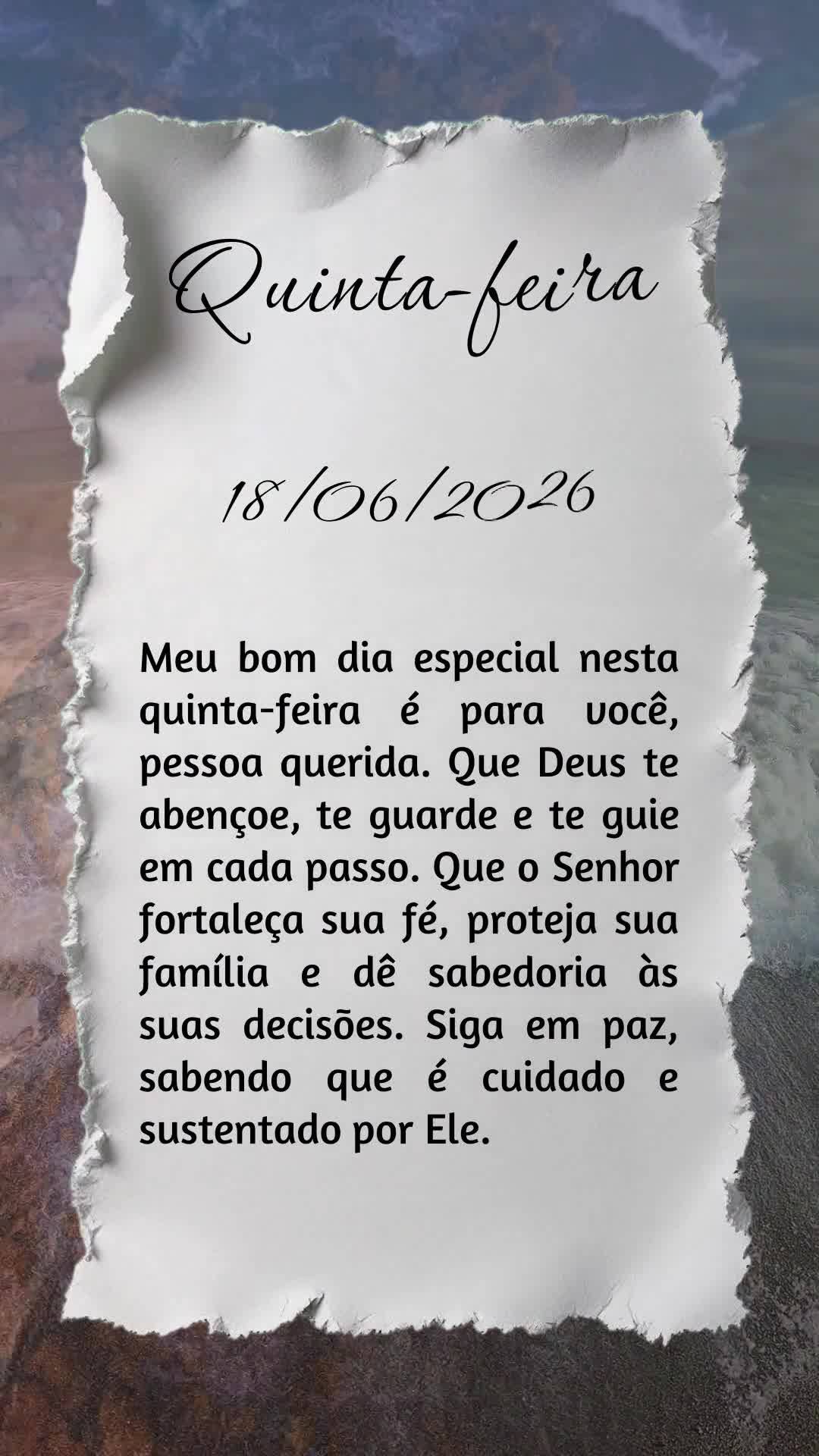 Meu bom dia especial nesta quinta-feira é para você, pessoa querida. Que Deus te abençoe, te guarde e te guie em cada passo. Que o Senhor fortaleça s...