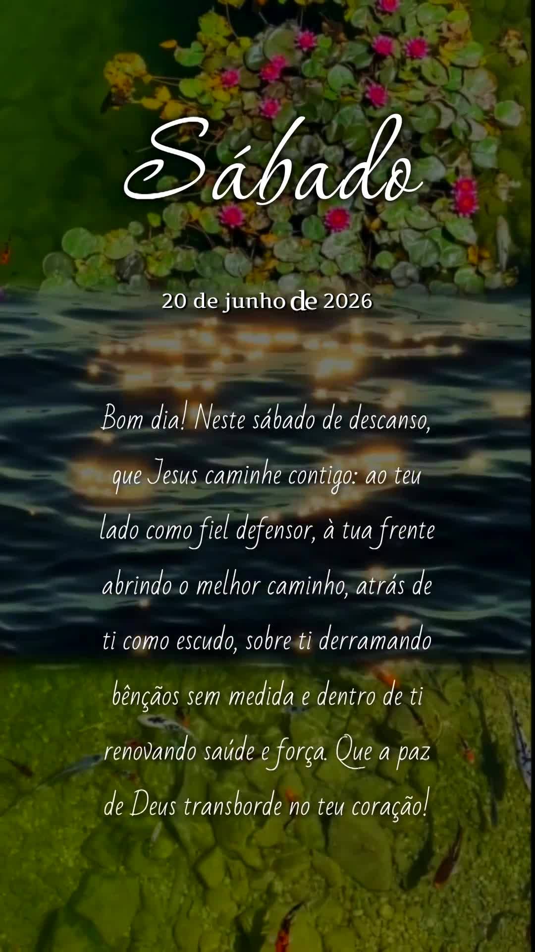 Bom dia! Neste sábado de descanso, que Jesus caminhe contigo: ao teu lado como fiel defensor, à tua frente abrindo o melhor caminho, atrás de ti como ...