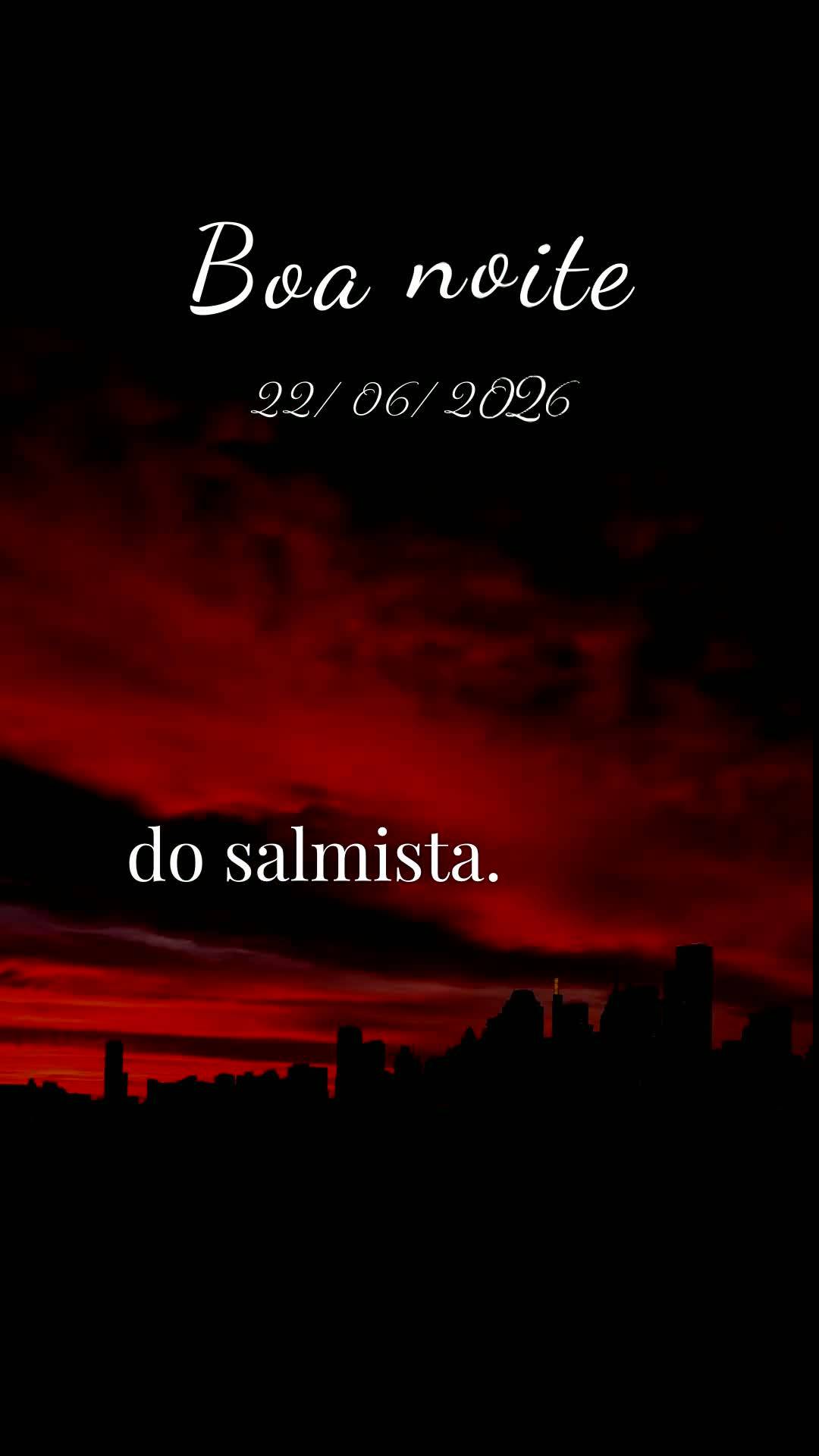 Boa noite. Nesta Segunda-feira, vinte e dois de Junho de dois mil e vinte e seis, que Deus abençoe este momento de descanso, renovando suas forças e ac...