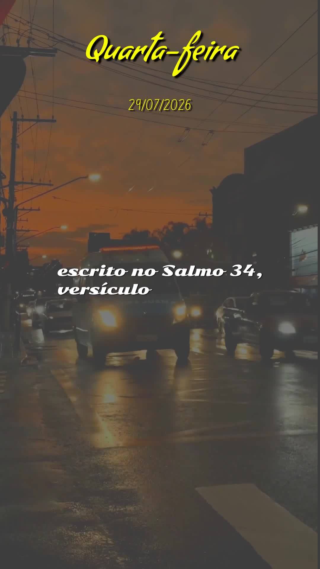 Boa noite. Nesta quarta-feira, vinte e nove de julho de dois mil e vinte e seis, eu oro por você onde quer que esteja. Que a bênção do Senhor te alca...