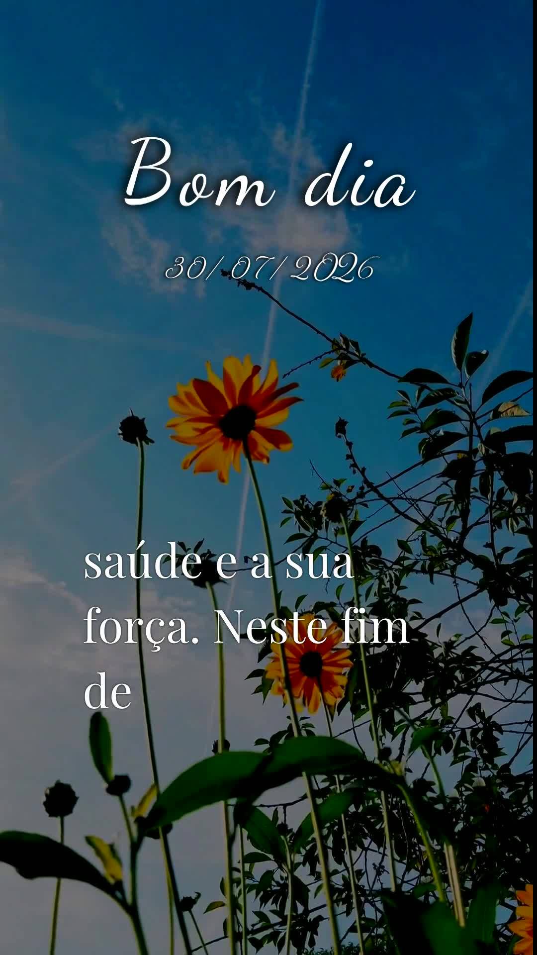 Bom dia! Nesta quinta-feira, 30 de Julho de 2026, quero abençoar a sua vida em nome de Jesus. Que o Senhor caminhe ao seu lado como fiel defensor, à su...